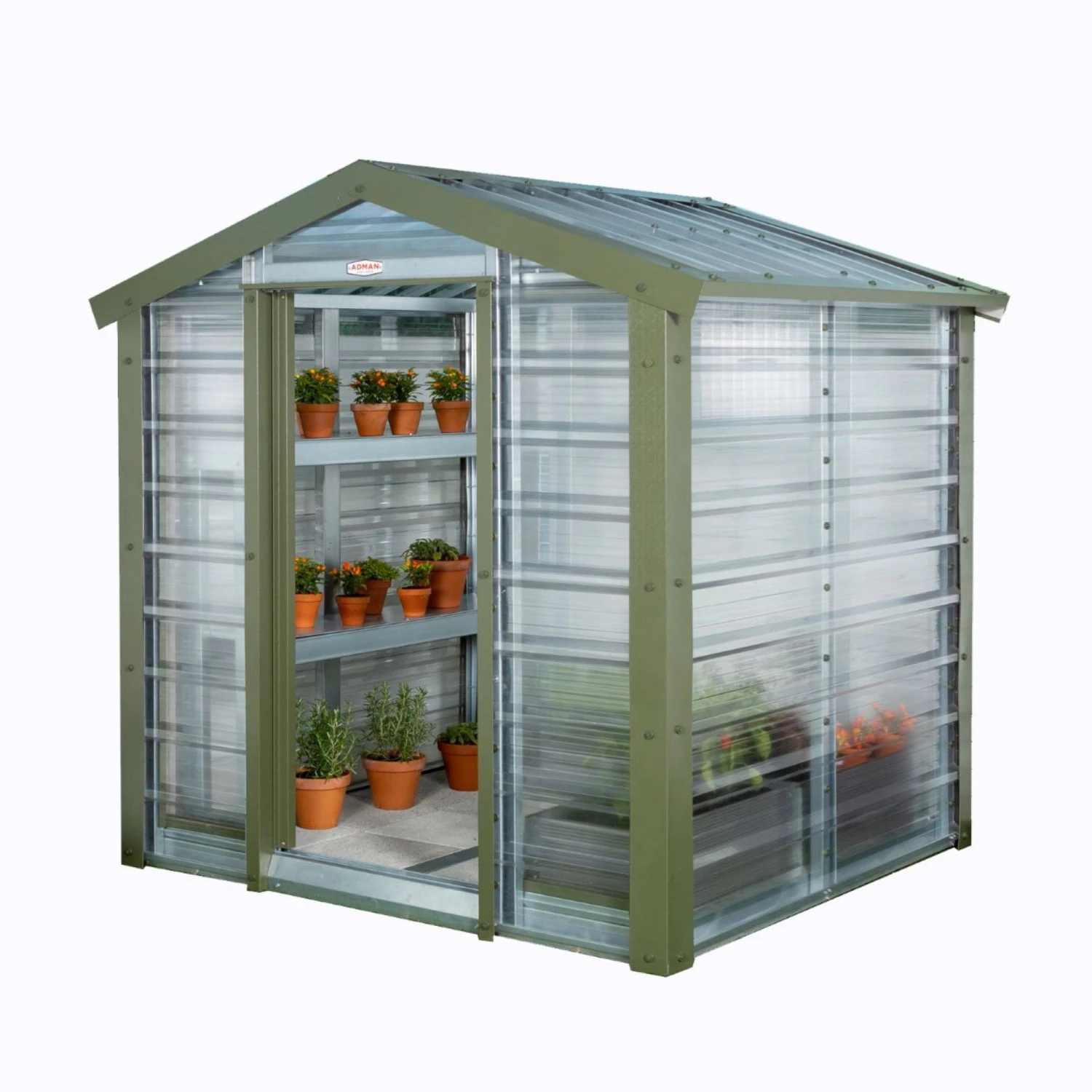 Adman Steel Sheds Multigrow 6.4x6.1 Greenhouse With Adjustable Vent