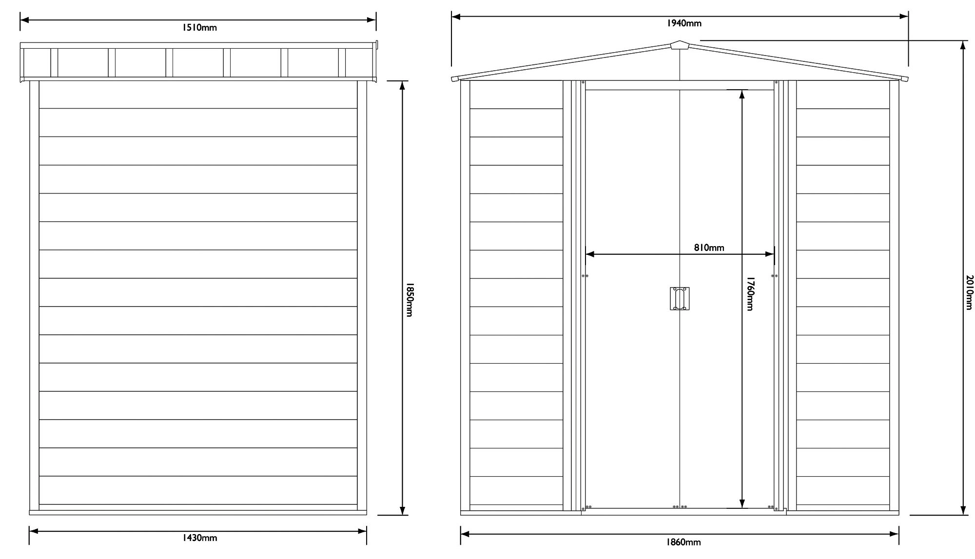 Arrow Woodvale 6x5 Apex Coffee Metal Shed - Image 5
