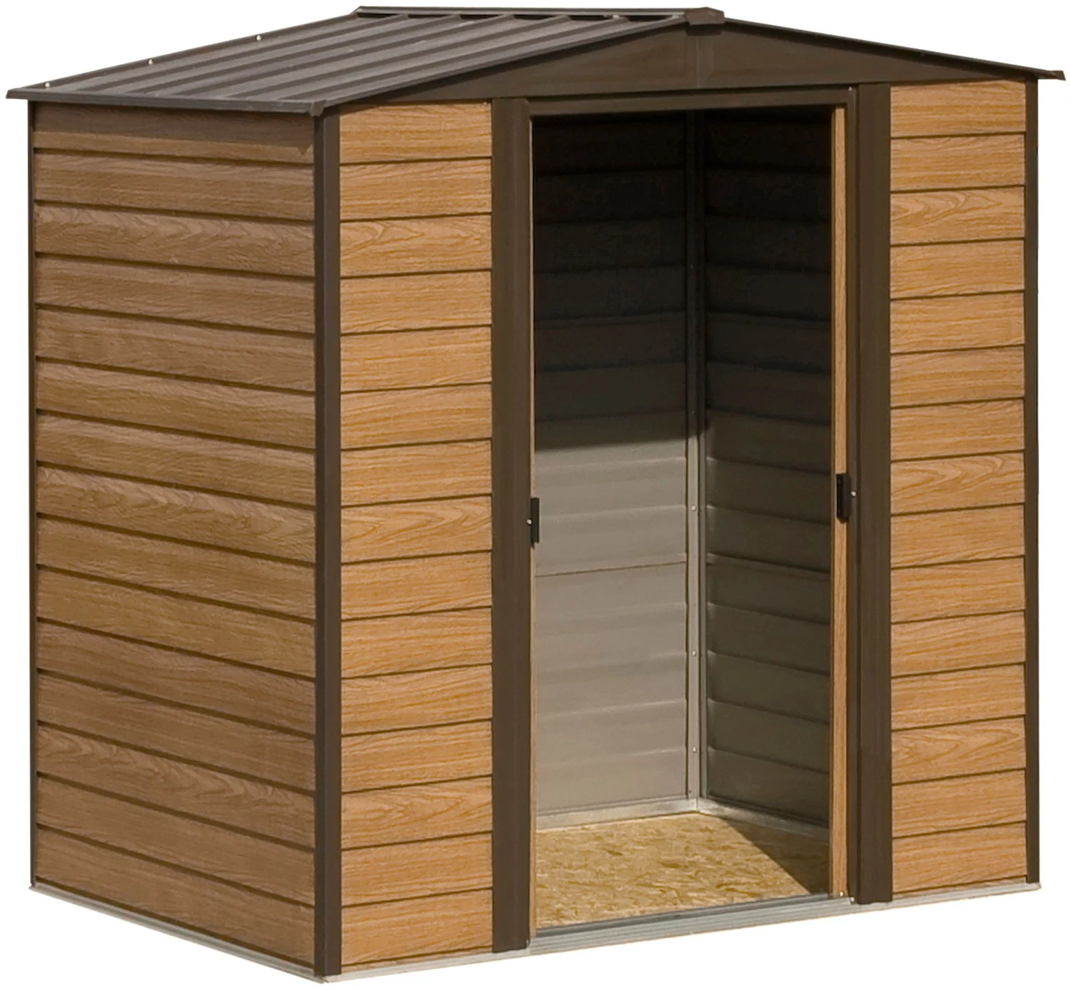 Arrow Woodvale 6x5 Apex Coffee Metal Shed - Image 2