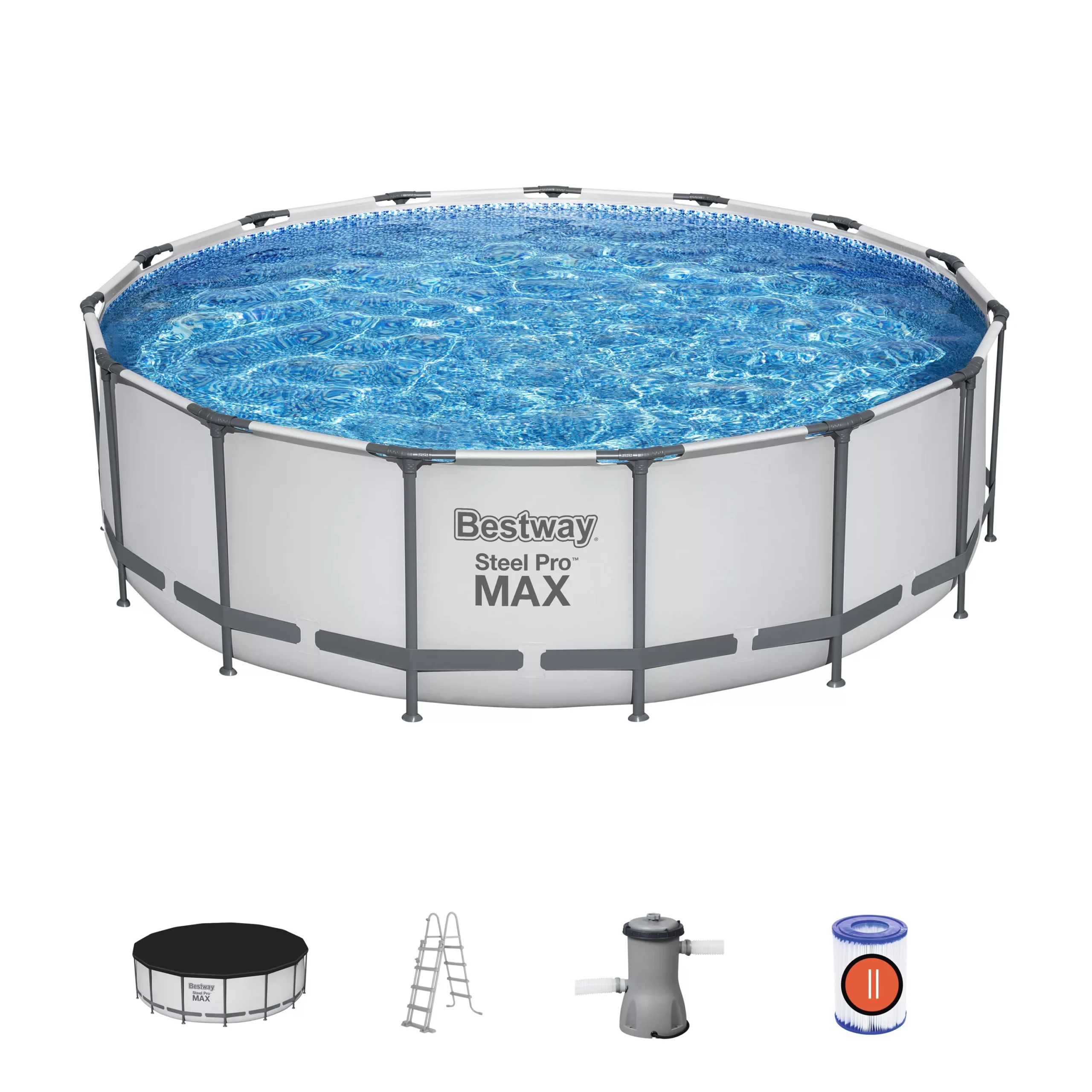 Bestway Steel Pro MAX™ Plain Polyvinyl Chloride (PVC) & Steel Pool (W) 4.57m X (L) 4.57m - Image 2