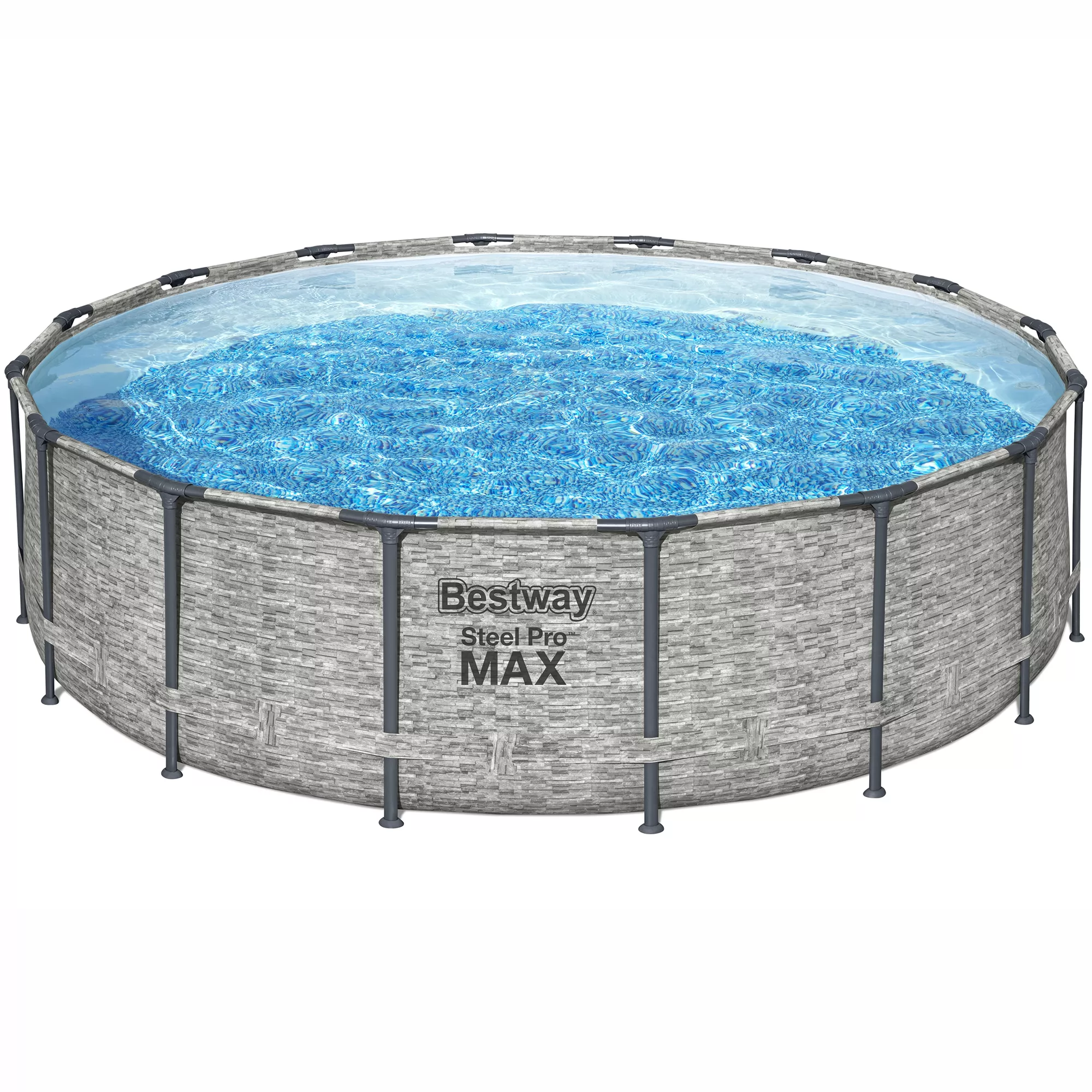 Bestway Steel Pro MAX™ Realistic Stone Print Polyvinyl Chloride (PVC) & Steel Pool (W) 4.88m X (L) 4.88m