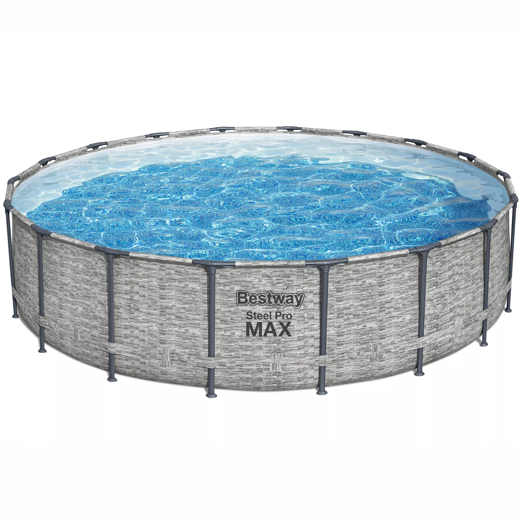 Bestway Steel Pro MAX™ Realistic Stone Print Polyvinyl Chloride (PVC) & Steel Pool (W) 5.49m X (L) 5.49m