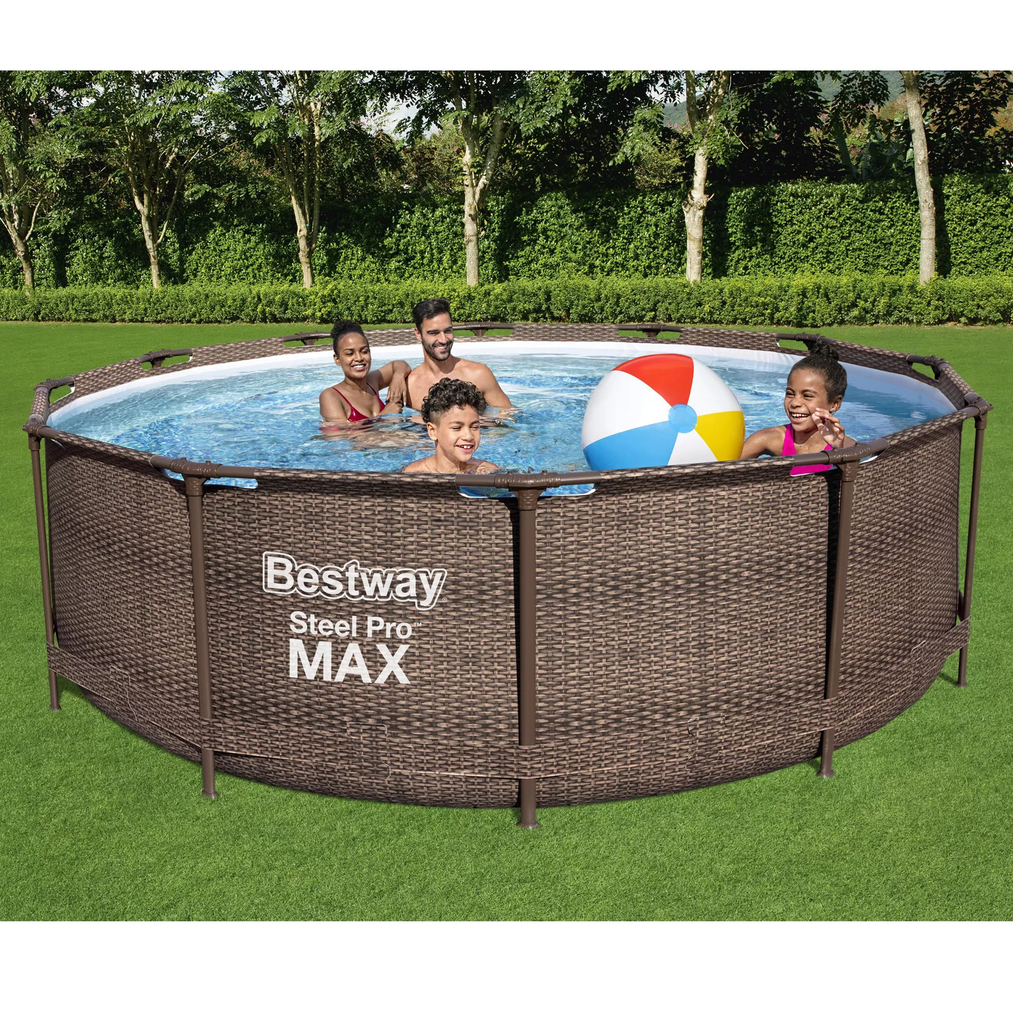 Bestway Steel Pro Rattan Print Metal & Plastic Pool - Image 5