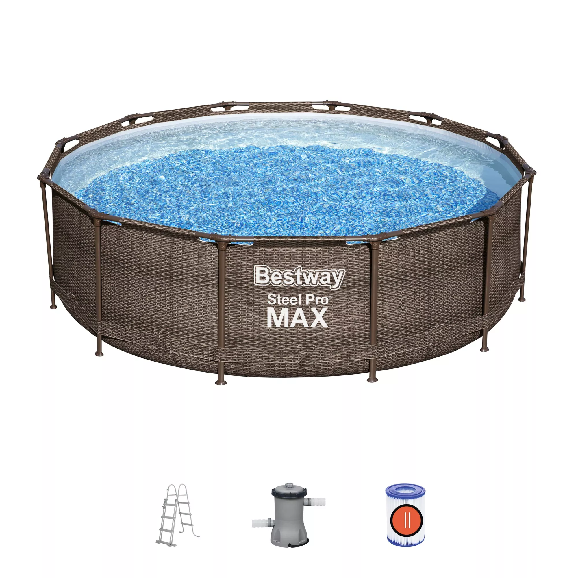 Bestway Steel Pro Rattan Print Metal & Plastic Pool - Image 3