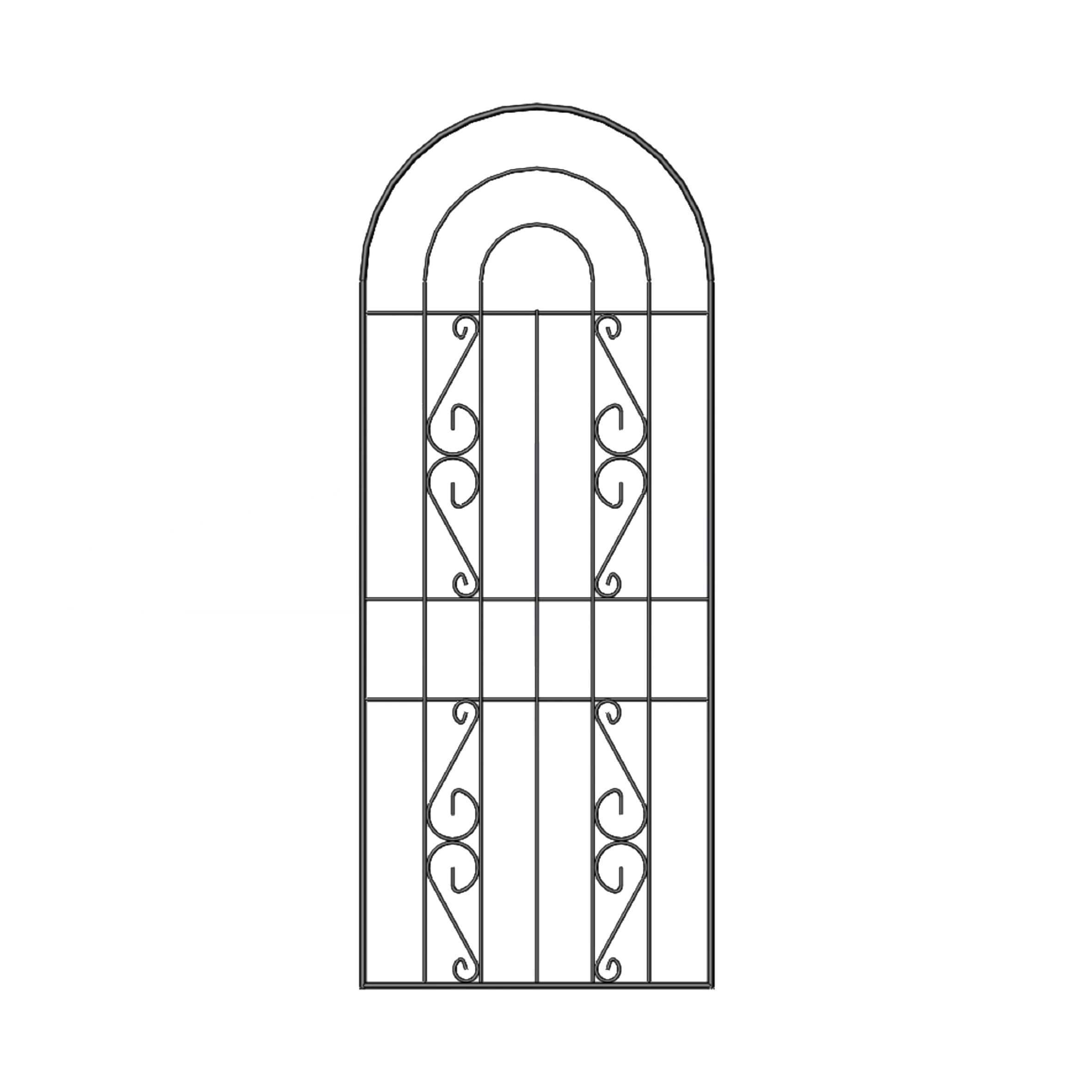 Black Arched Steel Trellis (W)60cm X (H)150cm