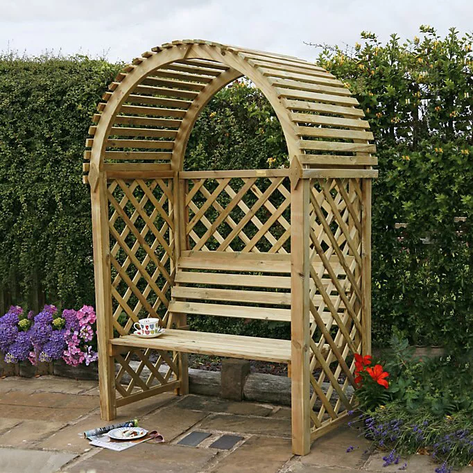Blooma Chiltern Round Top Arbour, (H)1990mm (W)1340mm (D)800mm - Assembly Required - Image 3