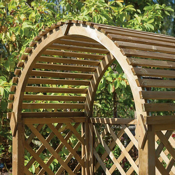 Blooma Chiltern Round Top Arbour, (H)1990mm (W)1340mm (D)800mm - Assembly Required - Image 4