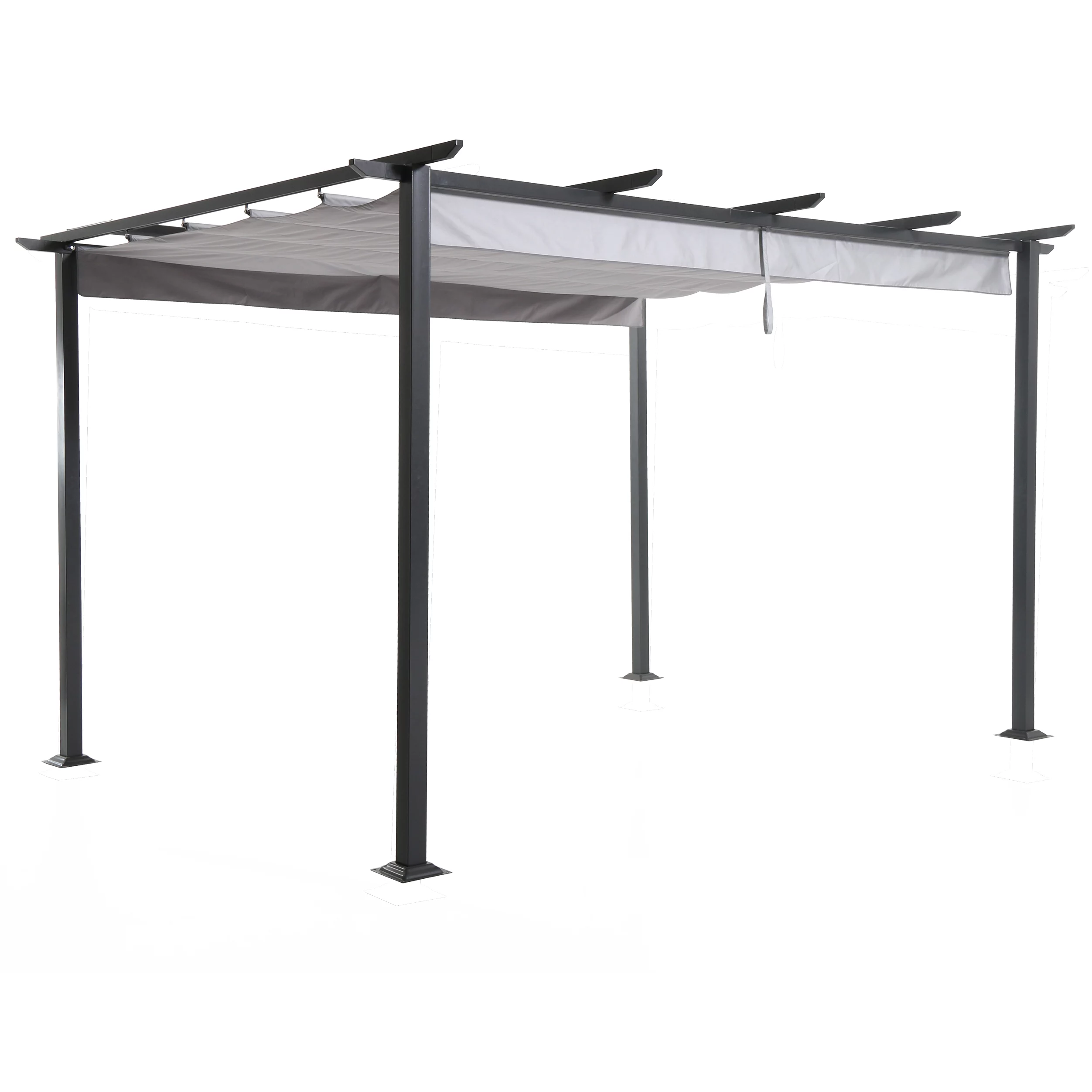 Blooma Moses Black Rectangular Gazebo, (W)4m (D)3m - Assembly Required