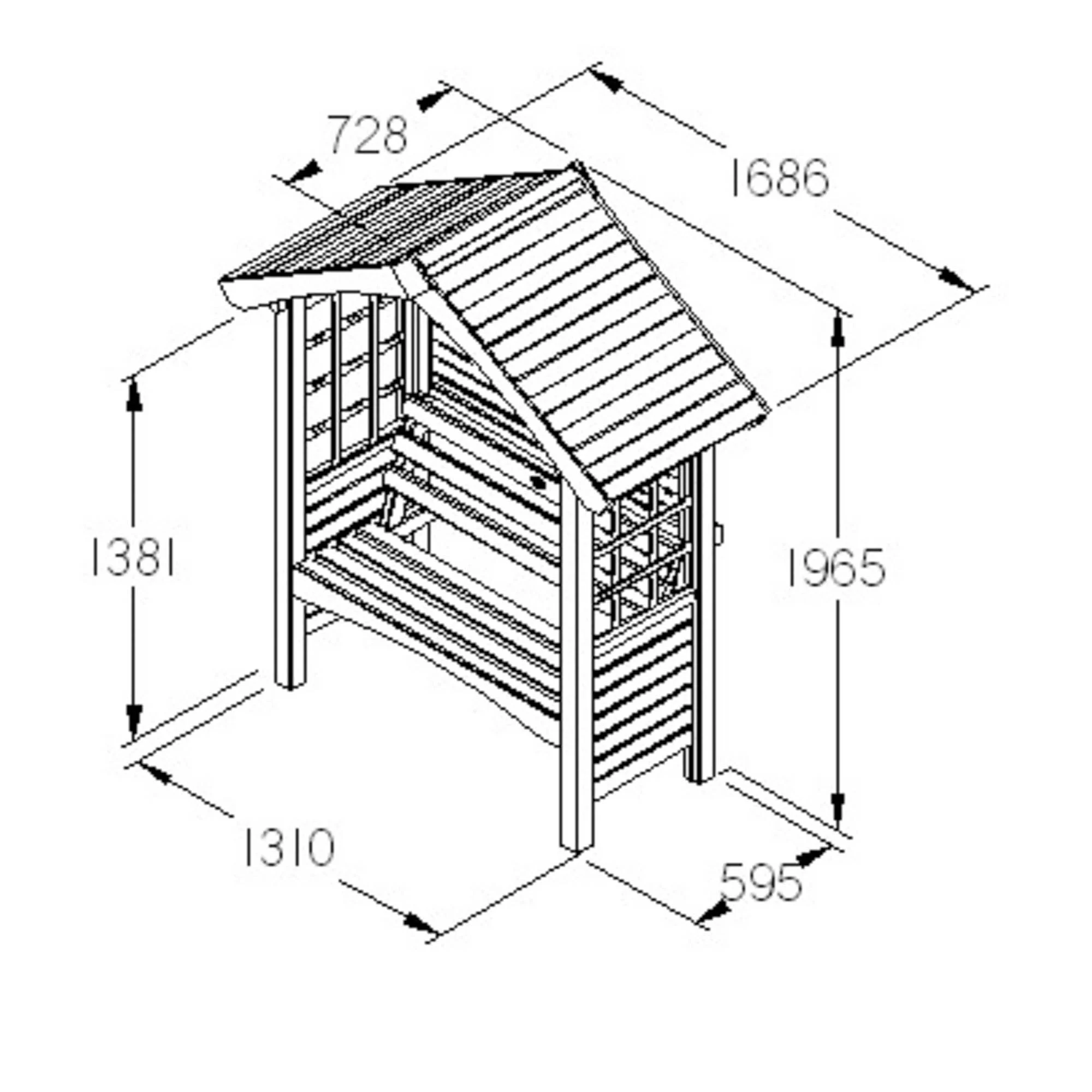 Forest Cadiz Arbour, (H)1970mm (W)1690mm (D)730mm - Assembly Required - Image 6