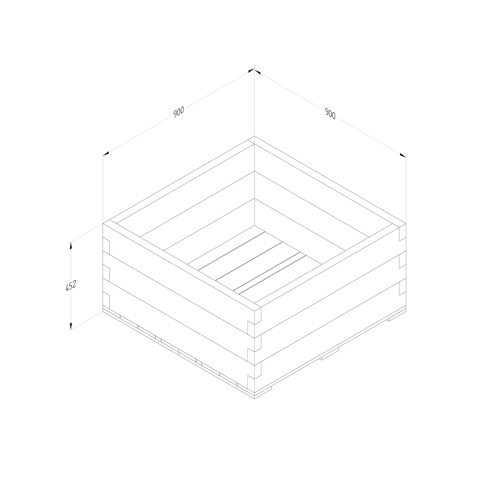 Forest Garden 0.9m X 0.9m Mixed Softwood Square Raised Bed Kit 0.81m² - Image 5