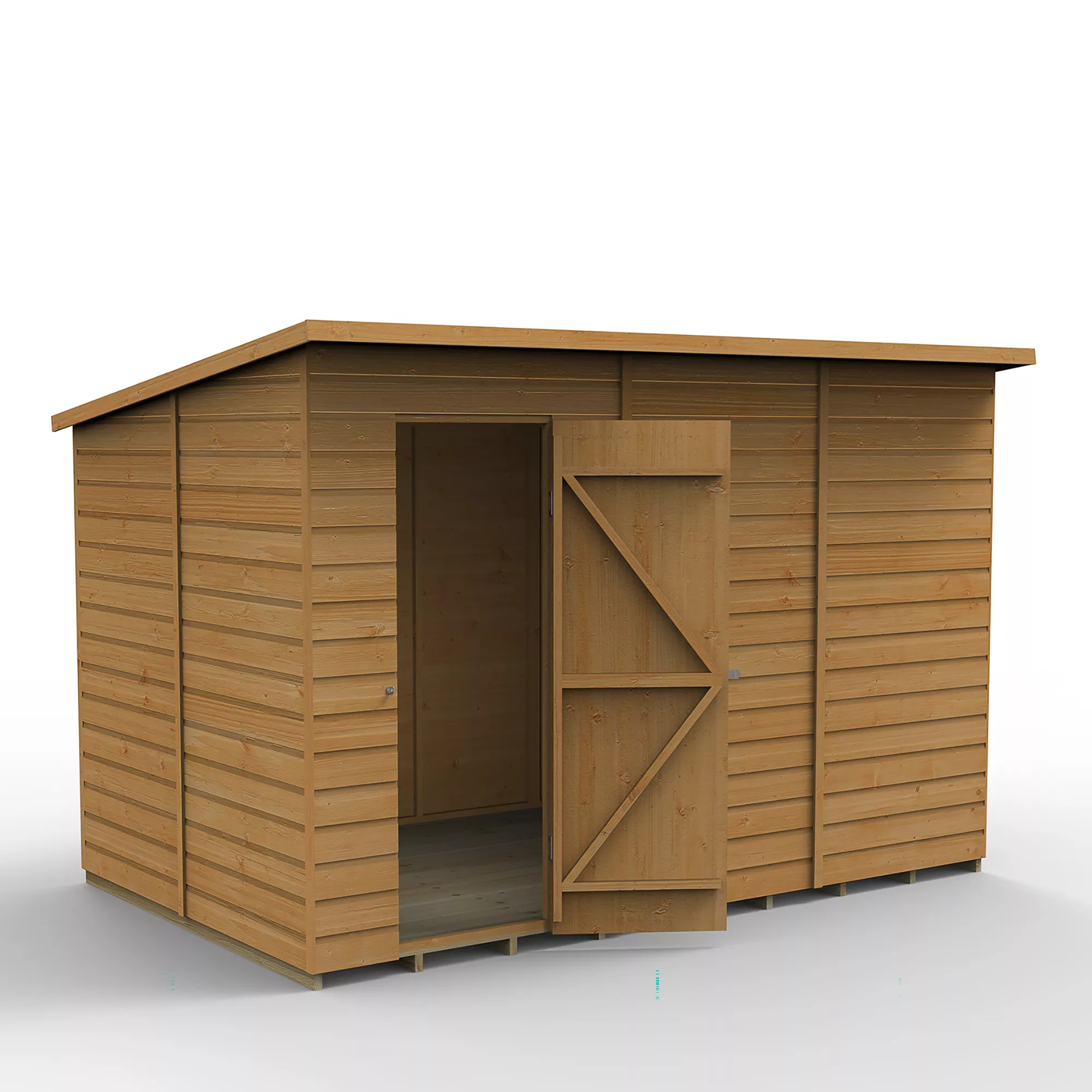 Forest Garden 10x6 Pent Dip Treated Shiplap Wooden Shed With Floor (Base Included)