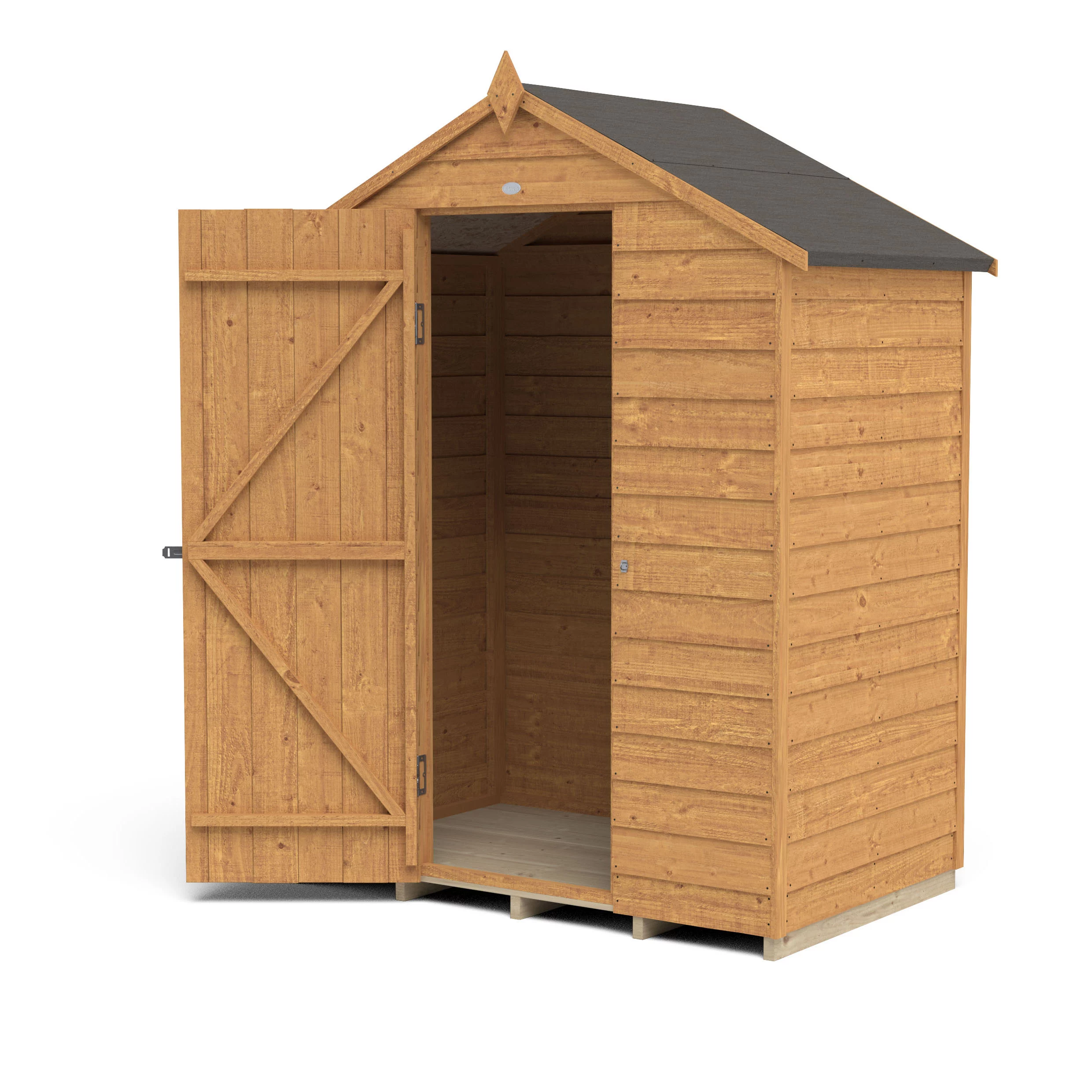Forest Garden 5x3 Ft Apex Overlap Wooden Shed With Floor (Base Included) - Image 4
