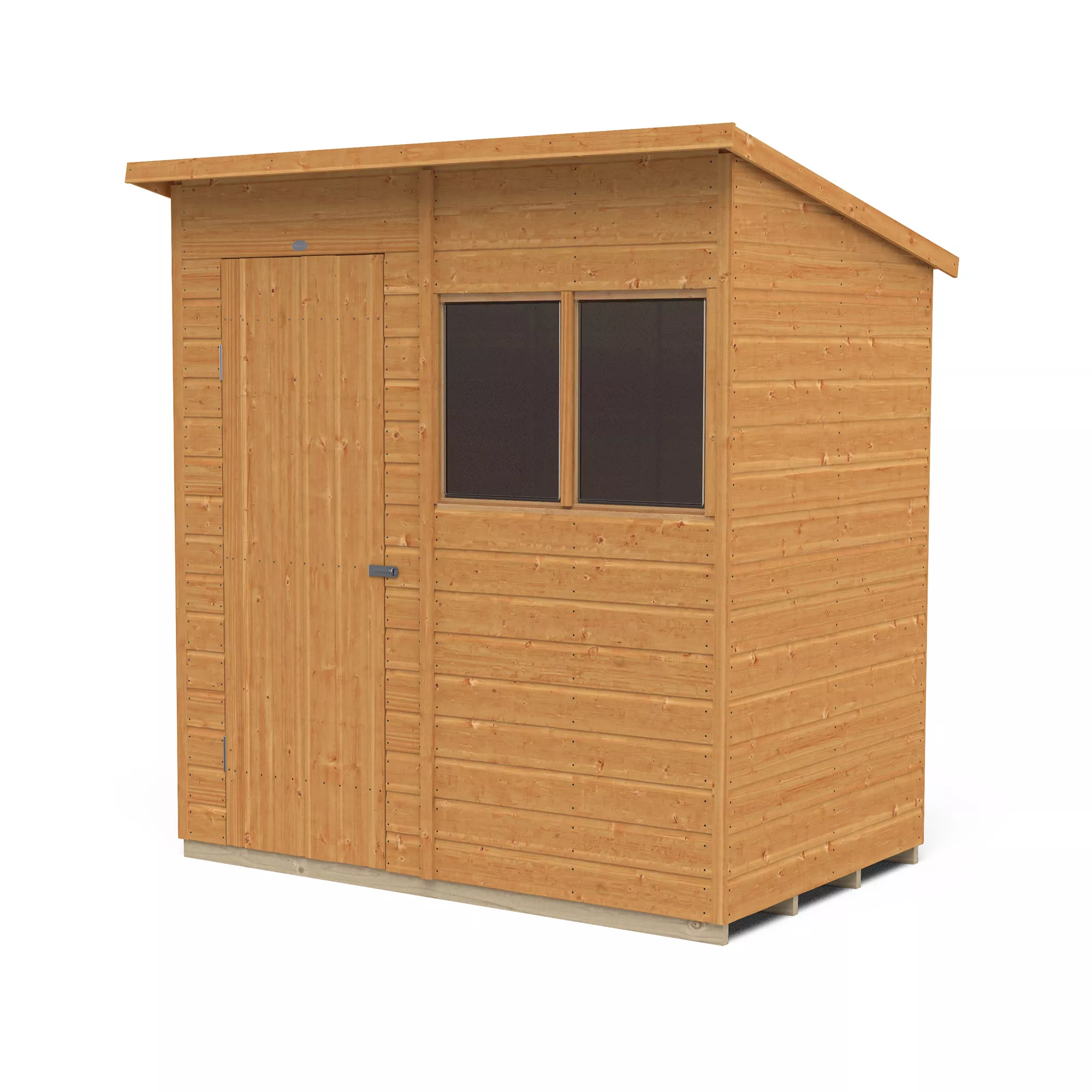 Forest Garden 6x4 Ft Pent Shiplap Wooden 2 Windows Shed With Floor - Assembly Service Included - Image 3