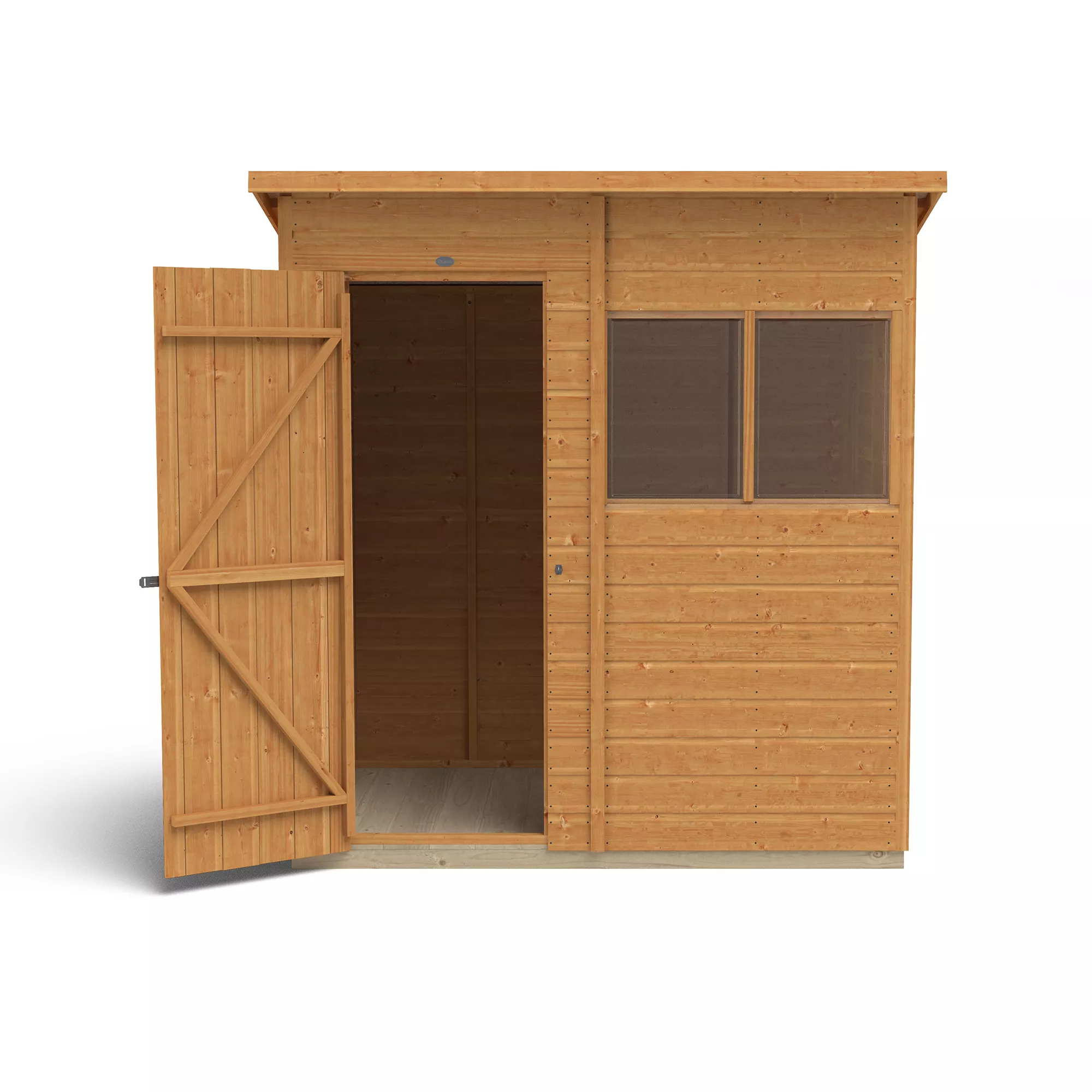 Forest Garden 6x4 Ft Pent Shiplap Wooden 2 Windows Shed With Floor - Assembly Service Included - Image 6