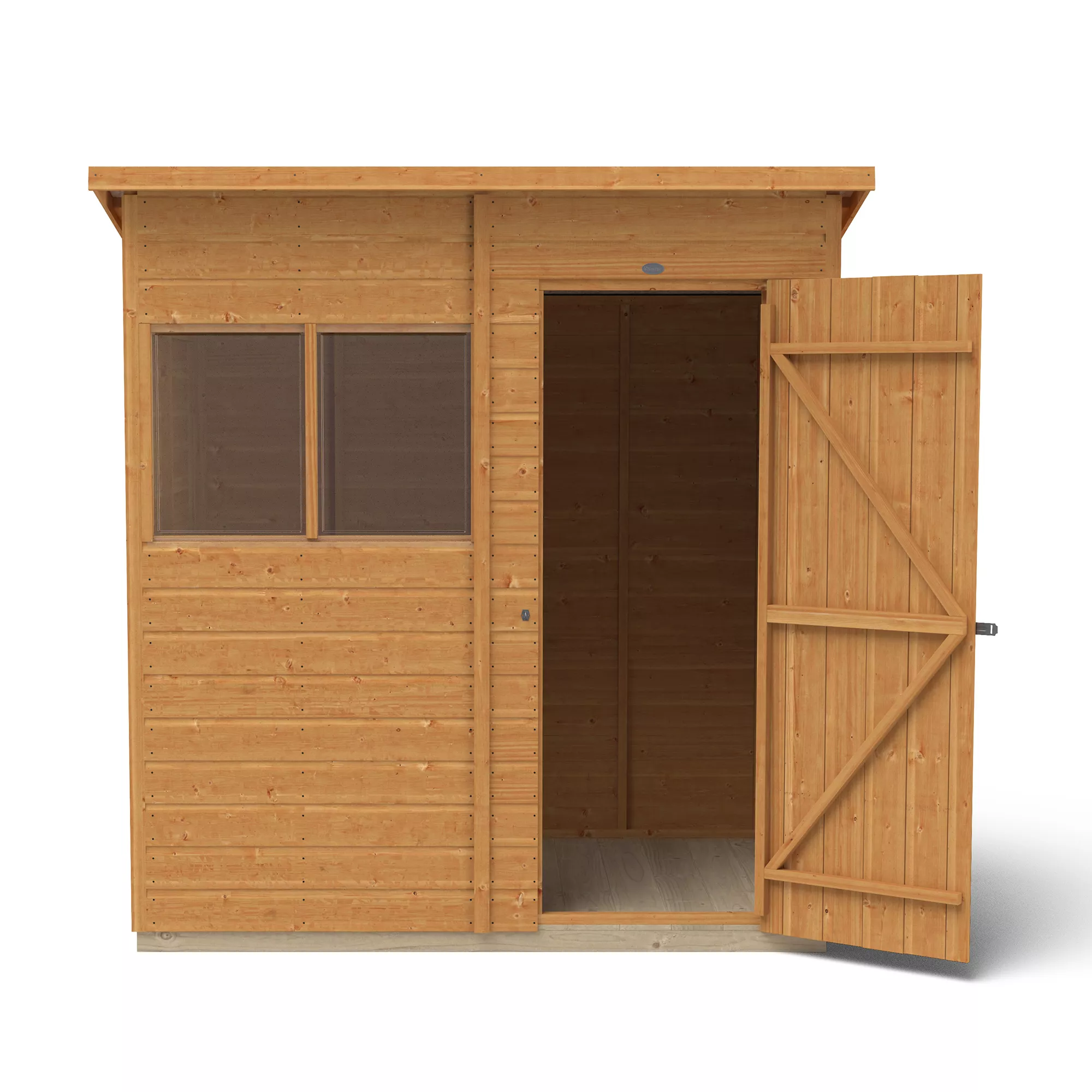 Forest Garden 6x4 Ft Pent Shiplap Wooden 2 Windows Shed With Floor - Assembly Service Included - Image 7
