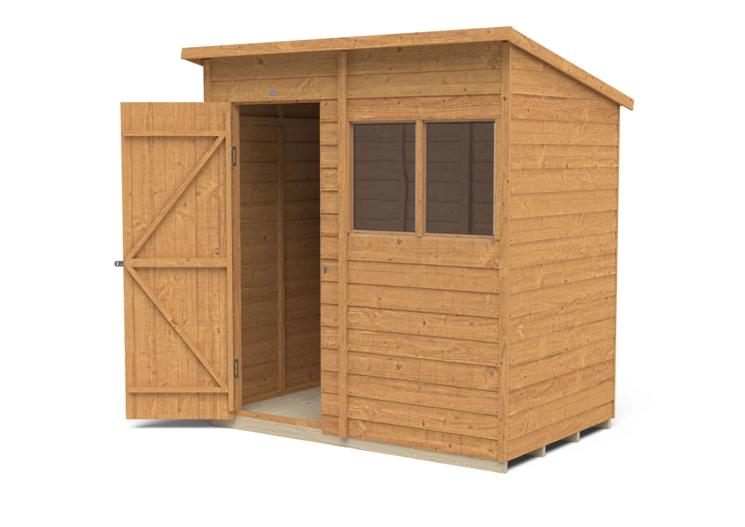 Forest Garden 6x4 Pent Dip Treated Overlap Wooden Shed With Floor (Base Included) - Image 4
