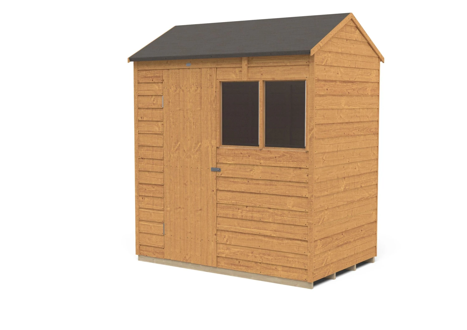 Forest Garden 6x4 Reverse Apex Dip Treated Overlap Wooden Shed With Floor - Assembly Service Included - Image 2