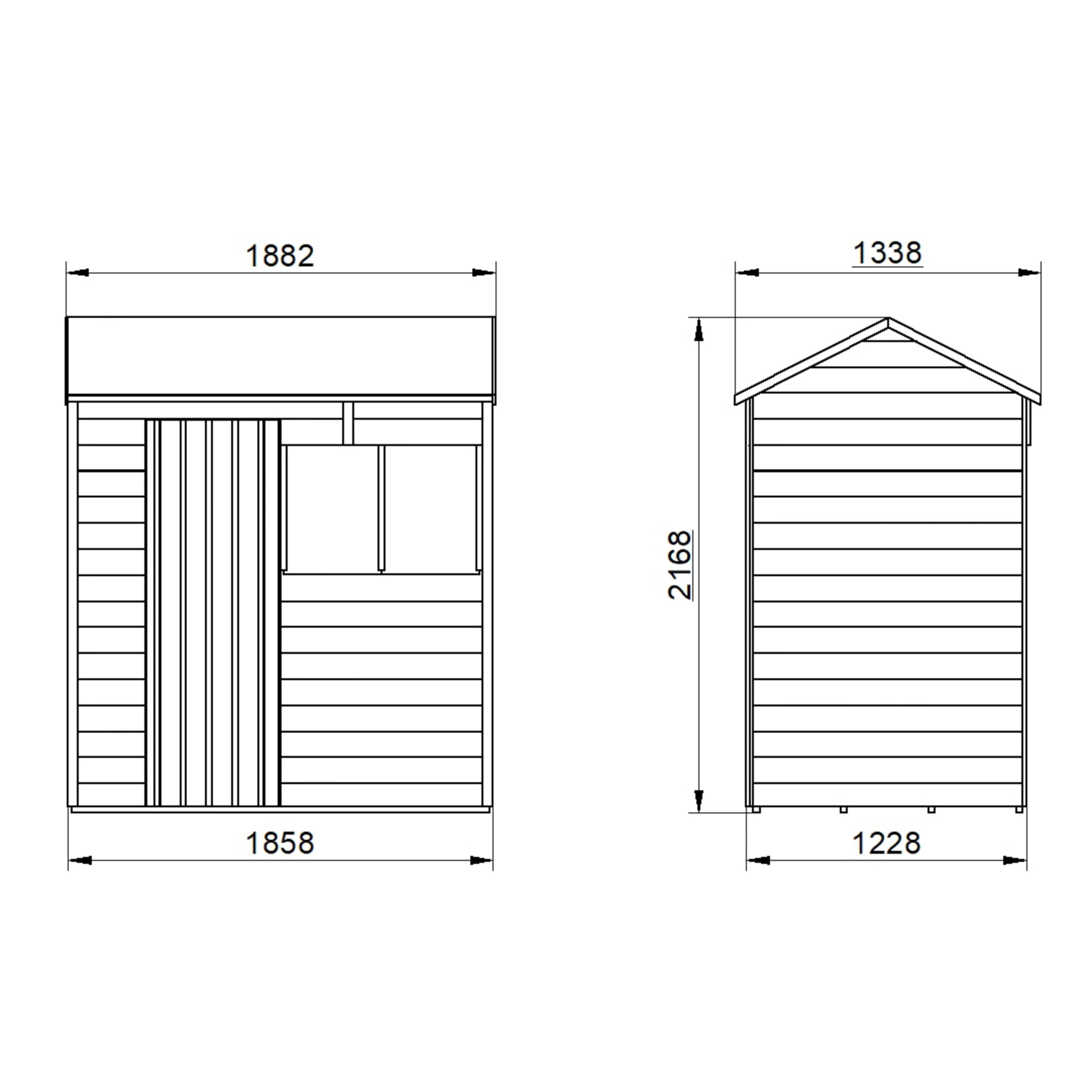 Forest Garden 6x4 Reverse Apex Dip Treated Overlap Wooden Shed With Floor - Assembly Service Included - Image 7