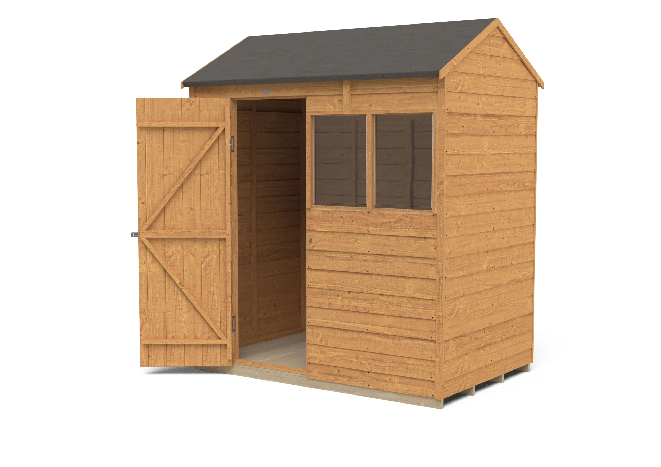 Forest Garden 6x4 Reverse Apex Dip Treated Overlap Wooden Shed With Floor - Assembly Service Included - Image 4