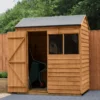 Forest Garden 6x4 Reverse Apex Dip Treated Overlap Wooden Shed With Floor (Base Included) - Assembly Service Included