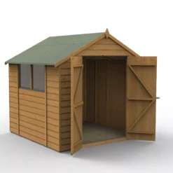 Forest Garden 7x7 Apex Dip Treated Shiplap Wooden Shed With Floor