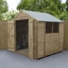 Forest Garden 7x7 Ft Apex Overlap Wooden 2 Door 2 Windows Shed With Floor - Assembly Service Included