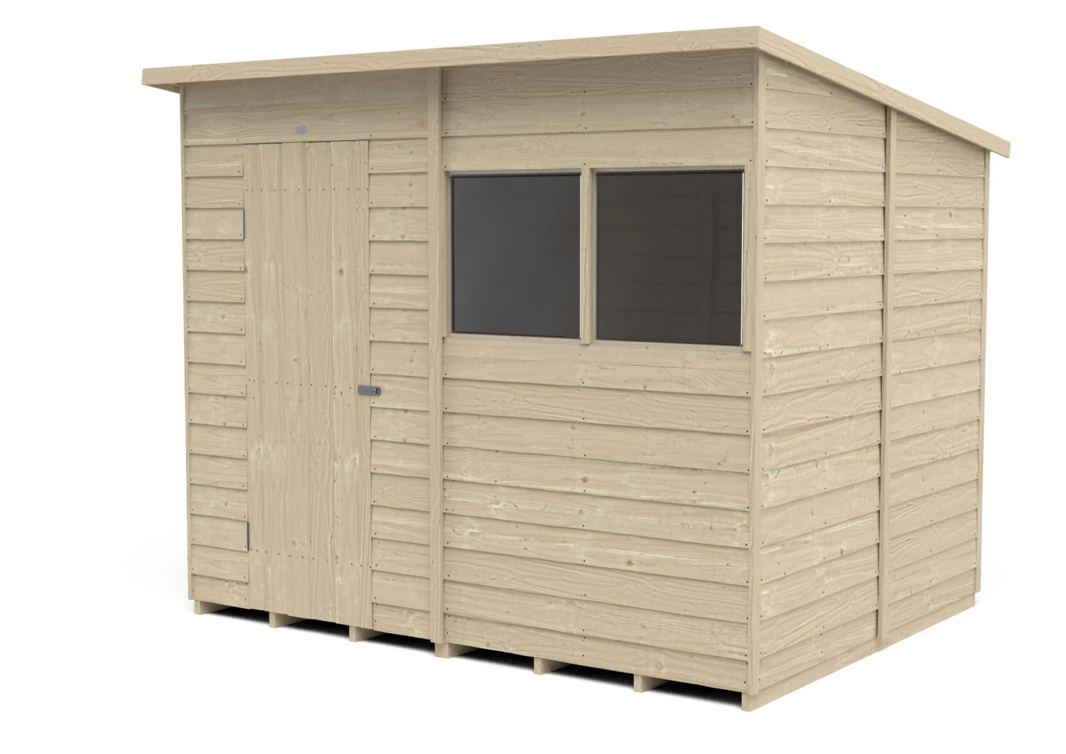Forest Garden 8x6 Pent Pressure Treated Overlap Wooden Shed With Floor (Base Included) - Assembly Service Included - Image 2
