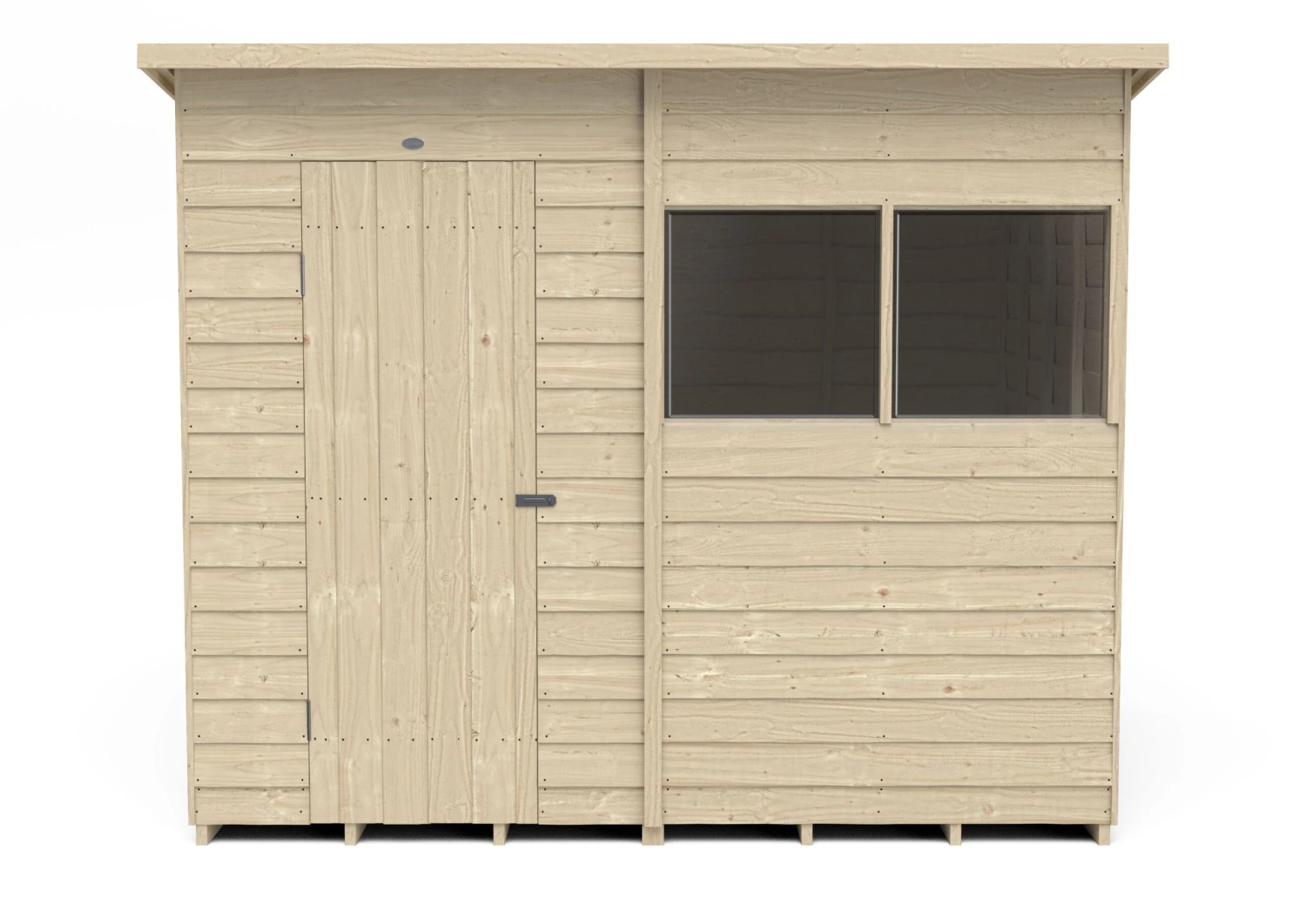 Forest Garden 8x6 Pent Pressure Treated Overlap Wooden Shed With Floor (Base Included) - Assembly Service Included - Image 3