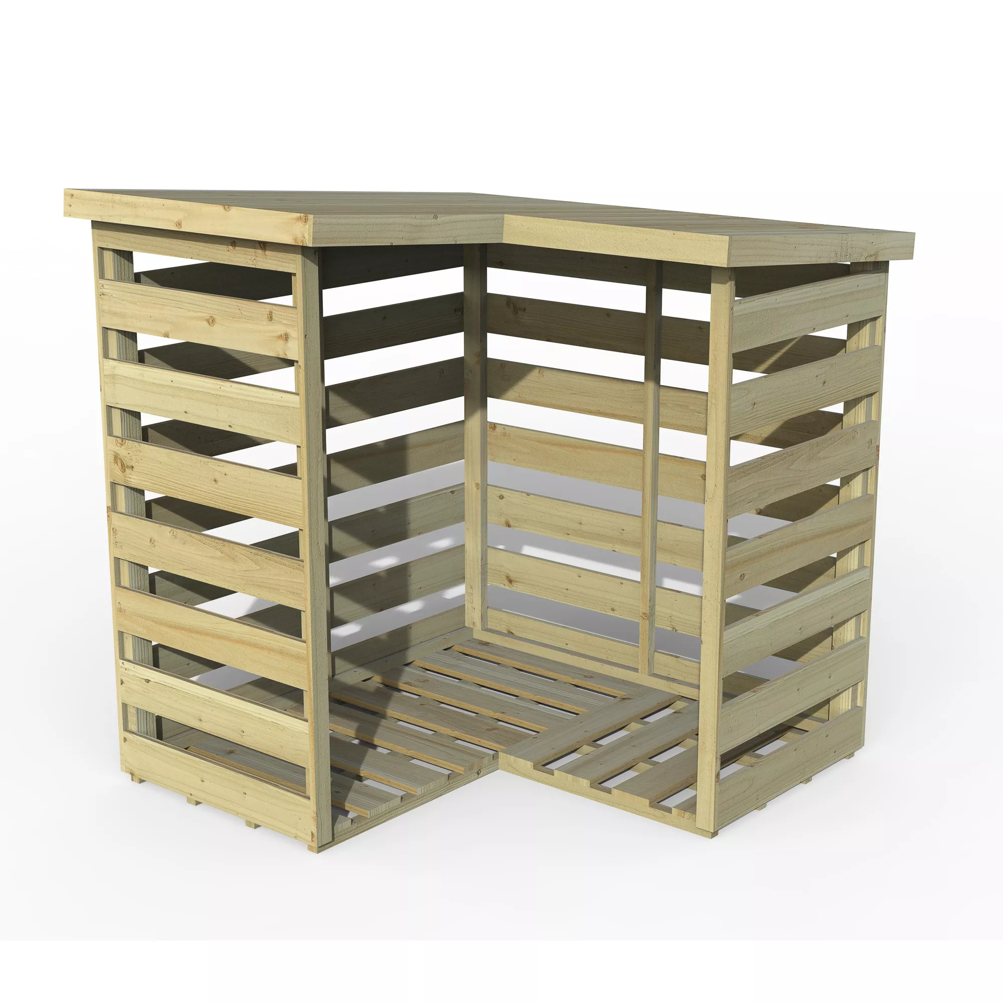 Forest Garden Corner Timber 4x4 Ft Log Store - Image 2