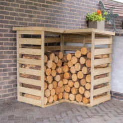 Forest Garden Corner Timber 4x4 Ft Log Store