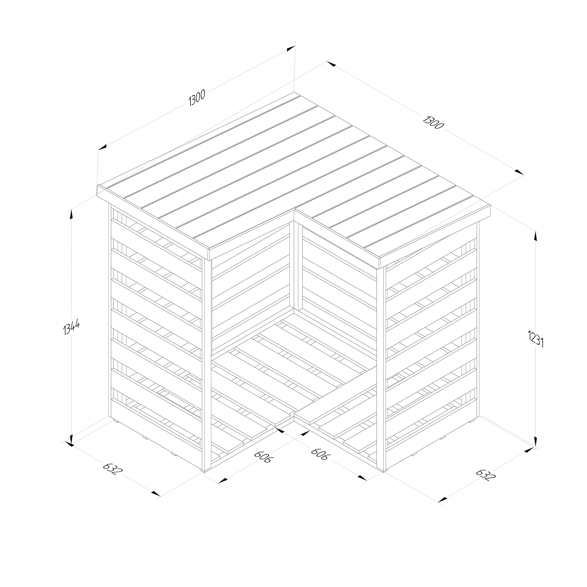 Forest Garden Corner Timber 4x4 Ft Log Store - Image 6