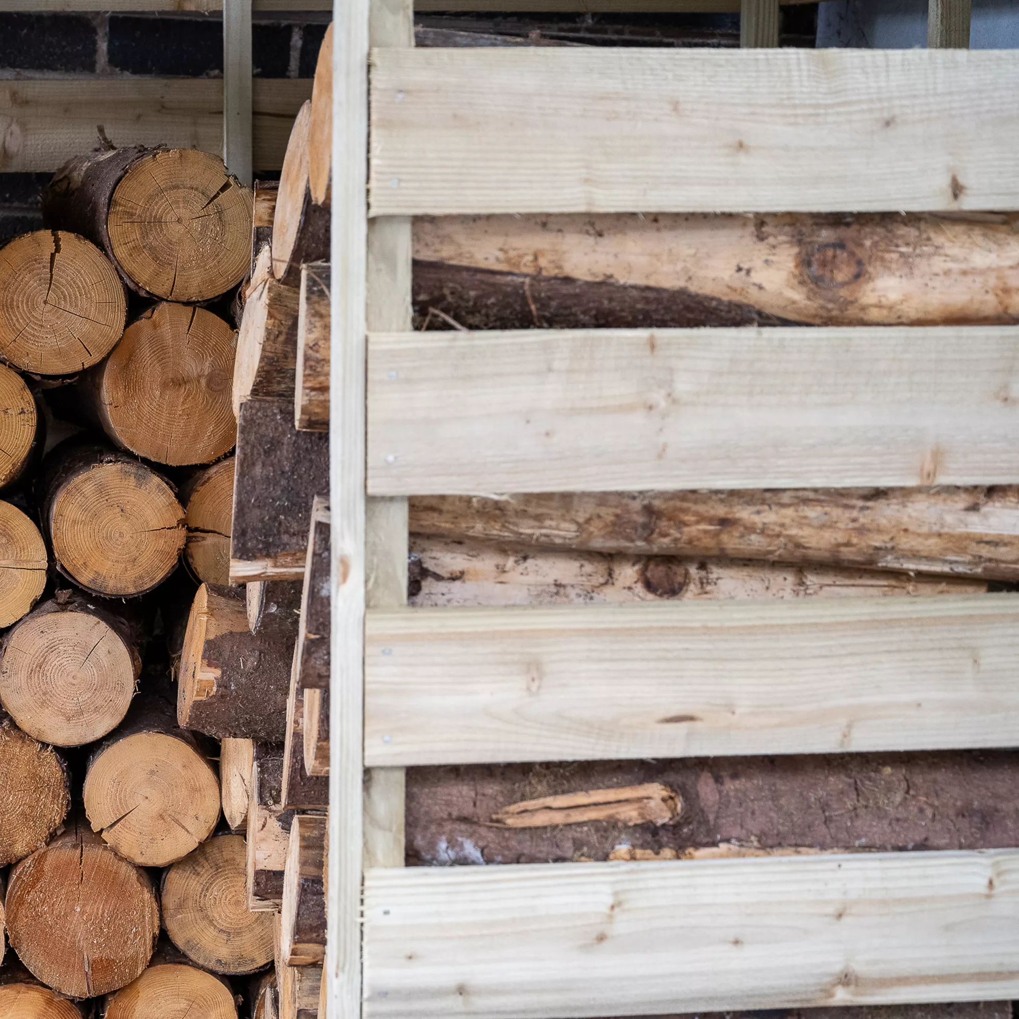 Forest Garden Corner Timber 4x4 Ft Log Store - Image 5