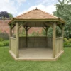 Forest Garden Hexagonal Gazebo With Cedar Roof, (W)4.26m (D)3.69m