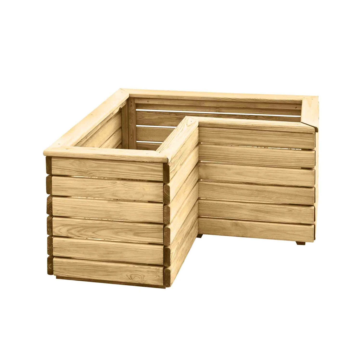 Forest Garden Linear Corner Natural Timber Wooden Rectangular Planter - Image 2
