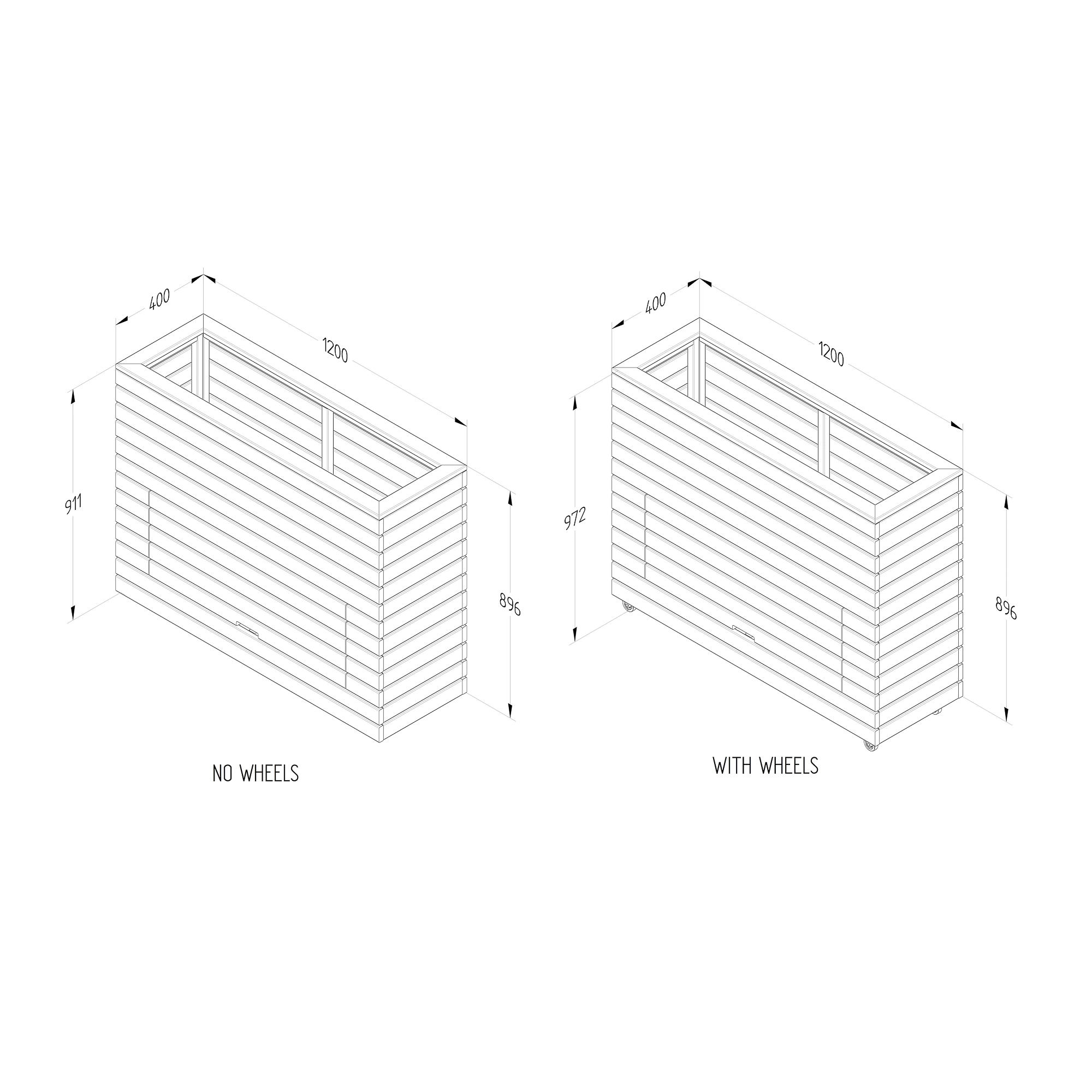Forest Garden Linear Natural Timber Rectangular Planter (H) 91.1cm X (W) 120cm - Image 5