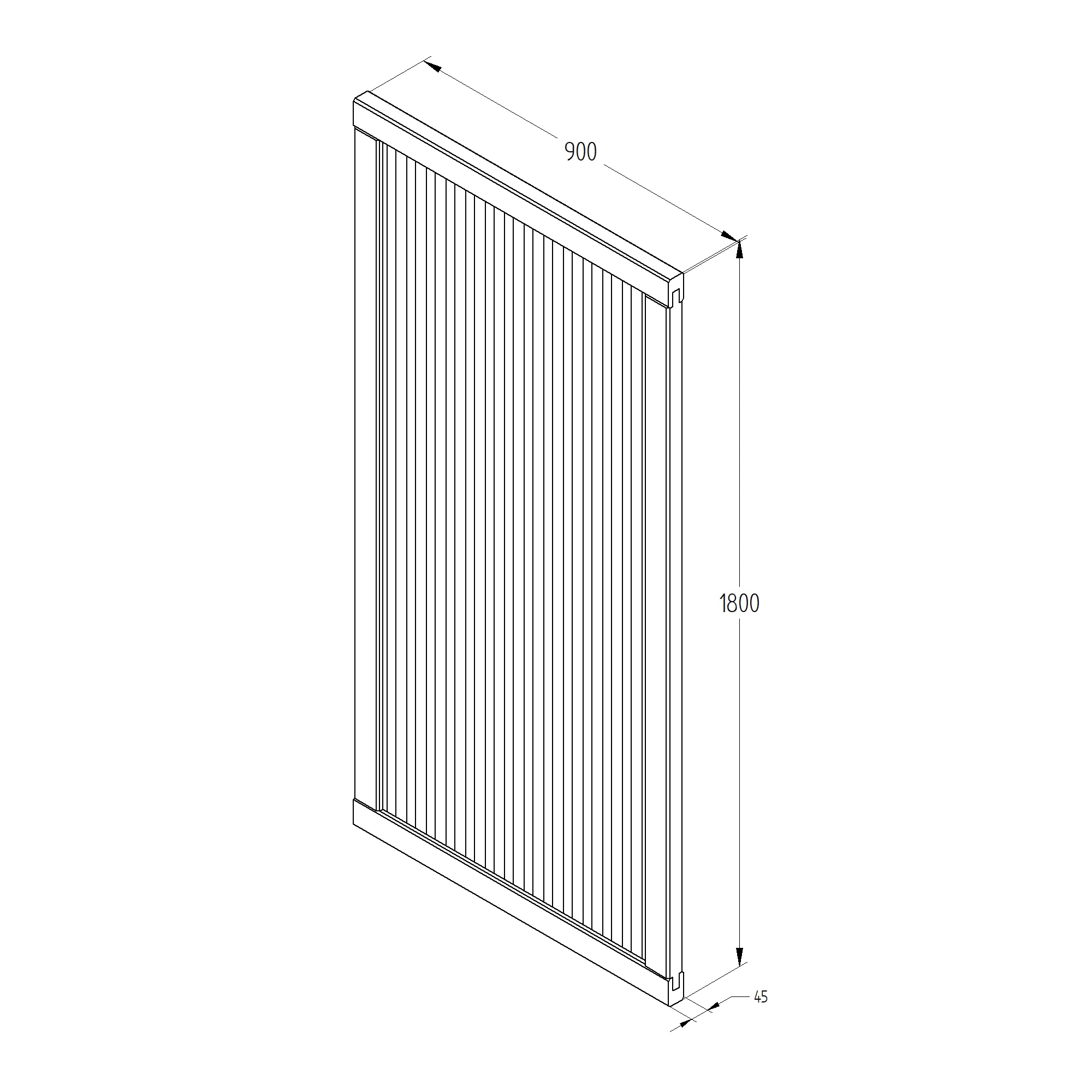 Forest Garden Noise Reduction Wood Slatted Gate, (H)1.8m (W)0.9m - Image 4