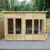 Forest Garden Oakley 10x6 Pent Overlap Solid Wood Summer House With Double Door