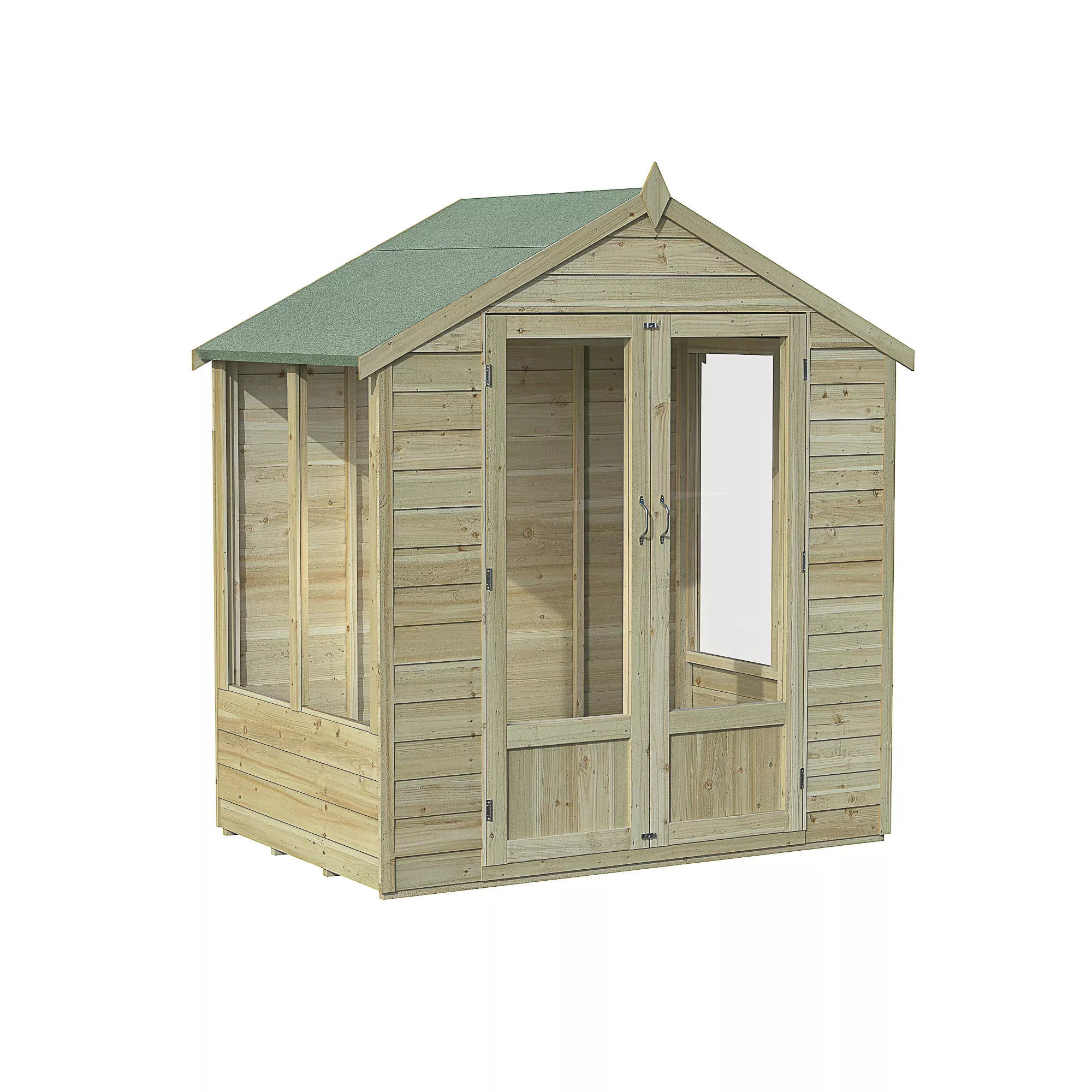 Forest Garden Oakley 6x4 Apex Overlap Solid Wood Summer House With Double Door - Image 2