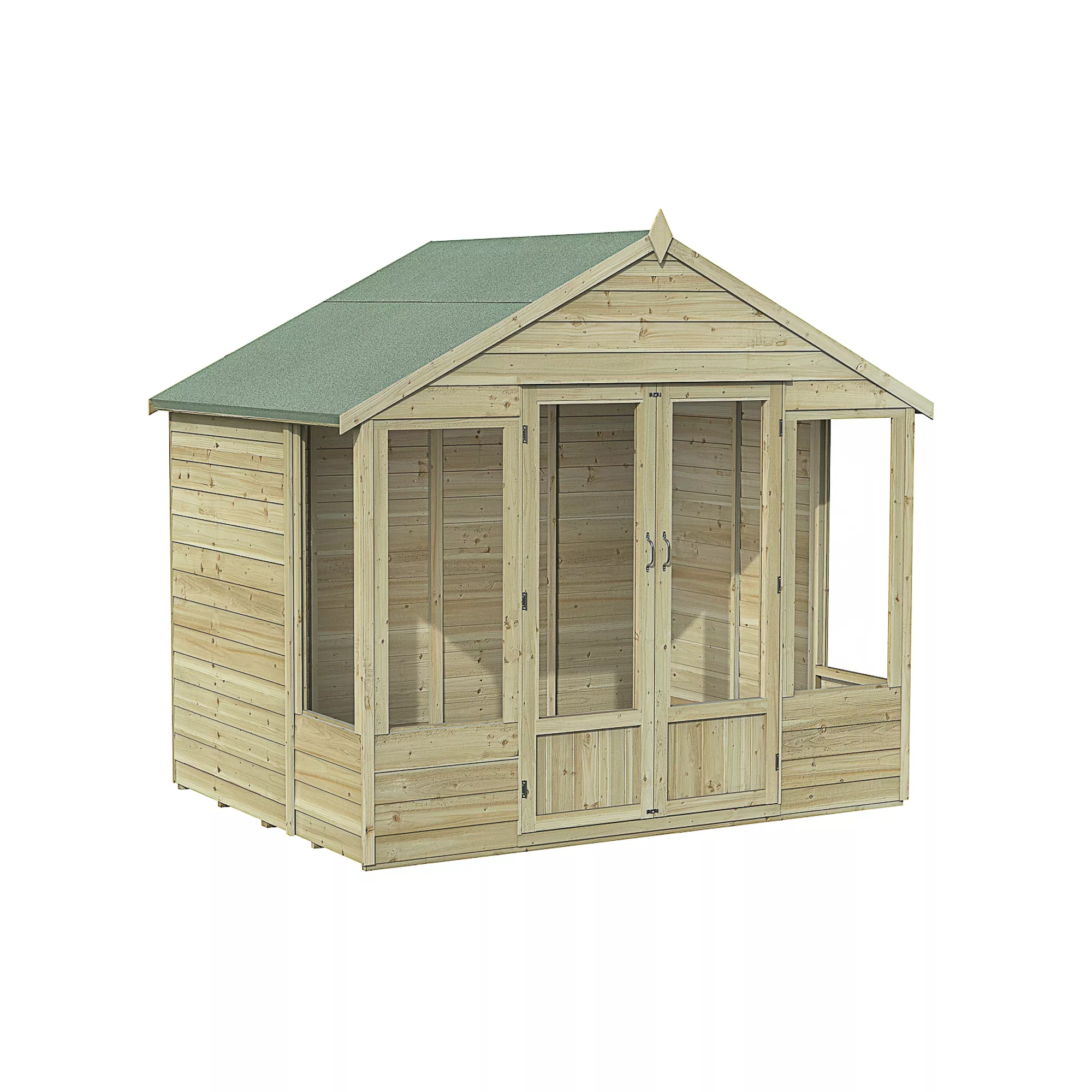 Forest Garden Oakley 8x6 Apex Overlap Solid Wood Summer House With Double Door - Image 2