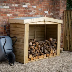 Forest Garden Overlap Timber 6x5 Ft Apex Log Store