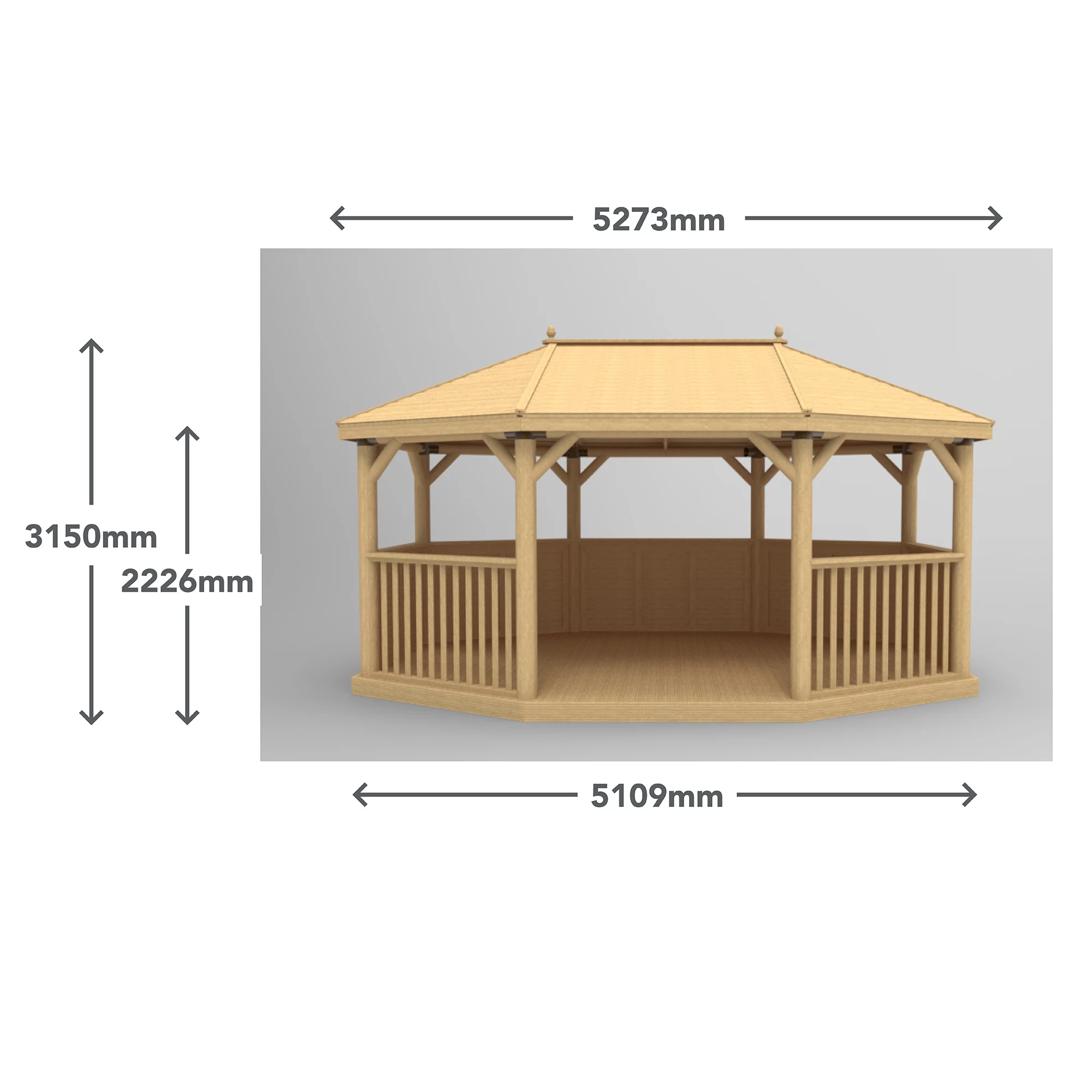 Forest Garden Premium Furnished Octagonal Gazebo, (W)5.27m (D)3.78m - Image 11