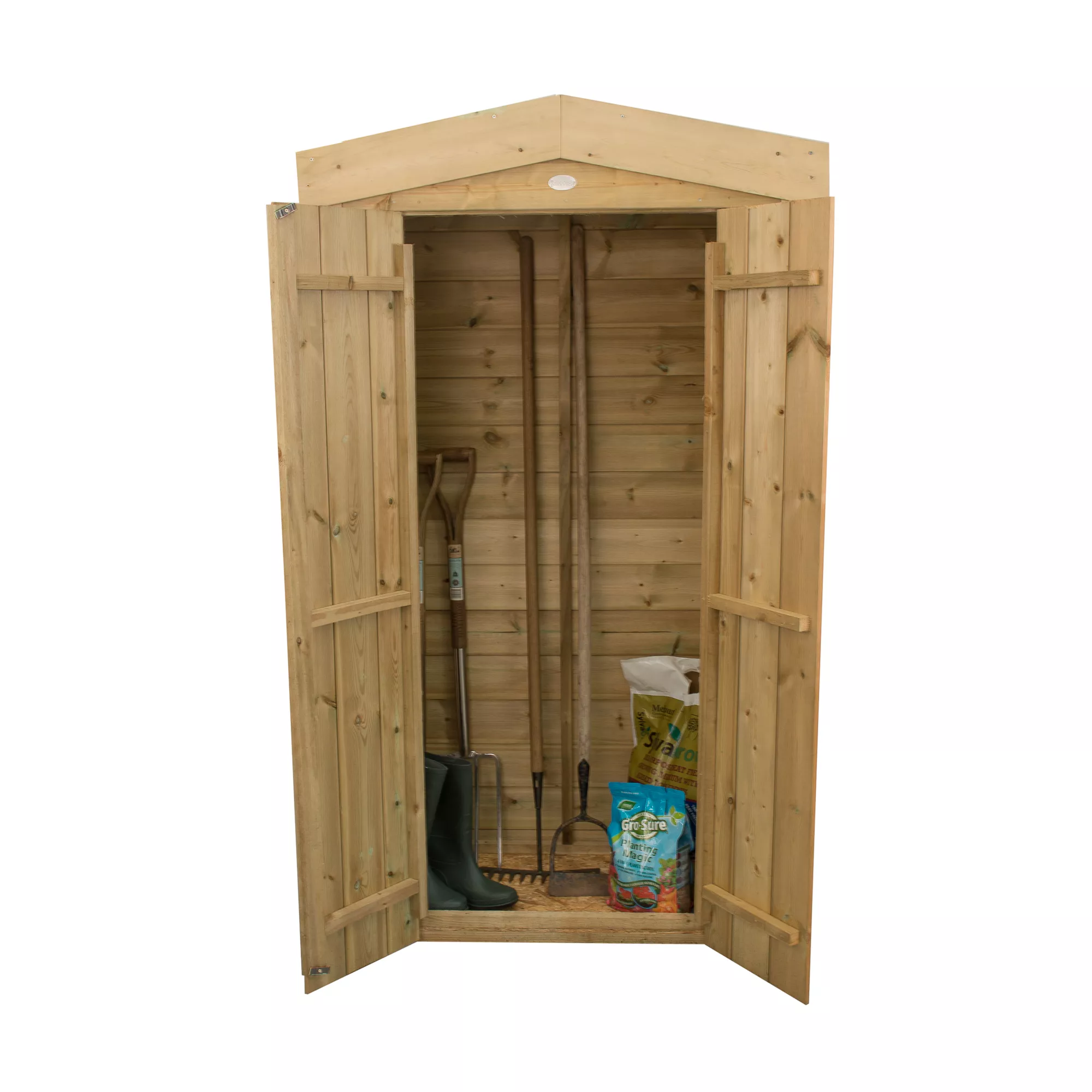 Forest Garden Shiplap Wooden 3x2 Apex Garden Storage - Image 3