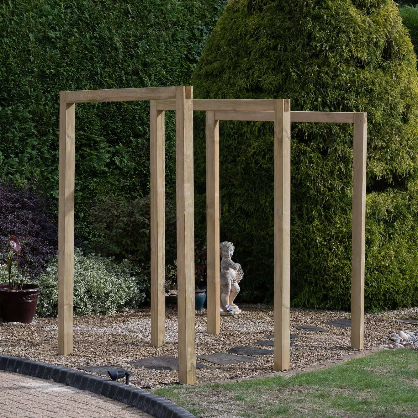 Forest Garden Sleeper European Softwood Arch (H) 240cm X (W) 160cm Set Of 3 - Image 5