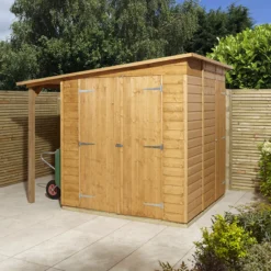 GoodHome Clapperton 8x6 Pent Dip Treated Shiplap Shed With Floor - Assembly Service Included