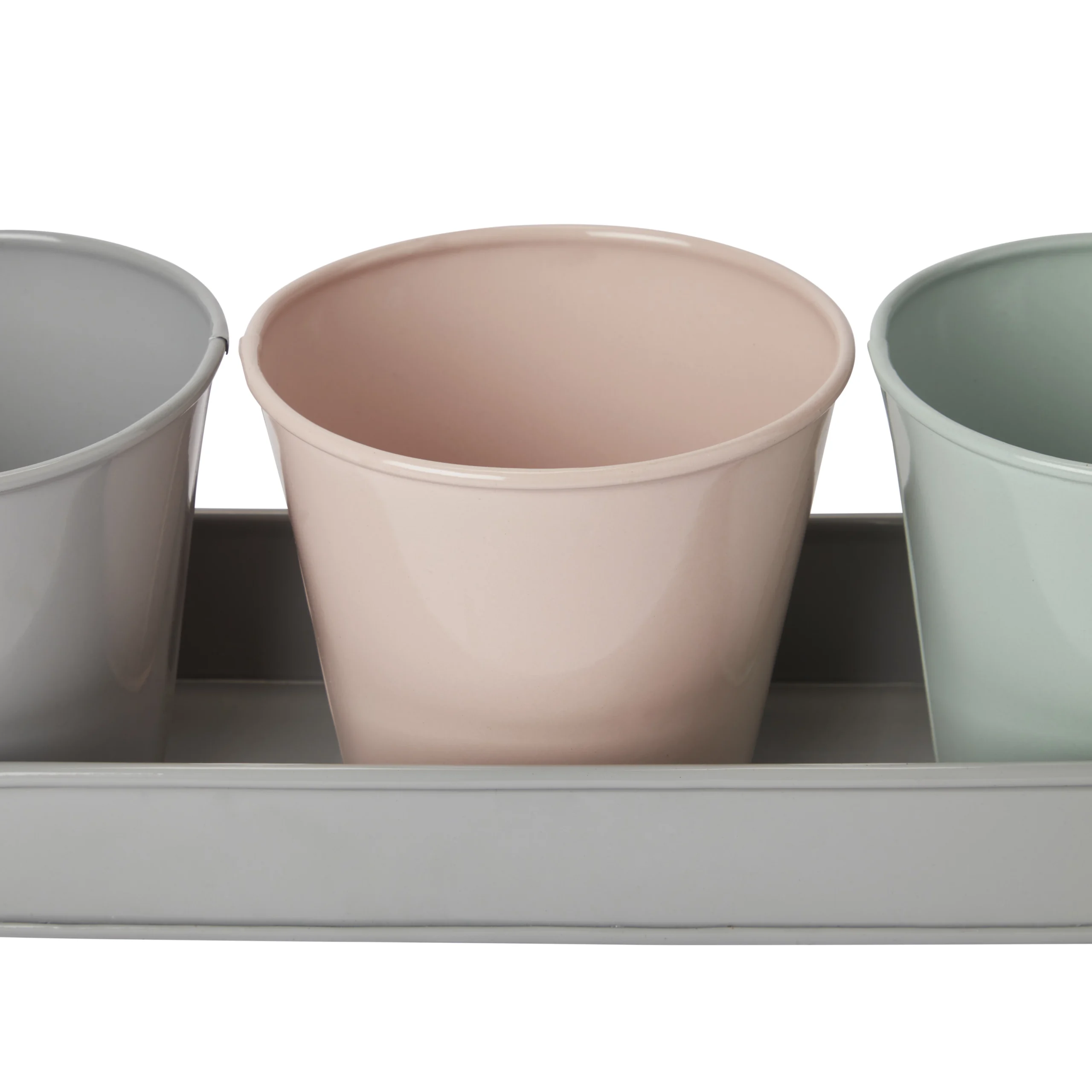 GoodHome Multicolour Metal Circular Plant Pot (Dia)11.3cm, Set - Image 3