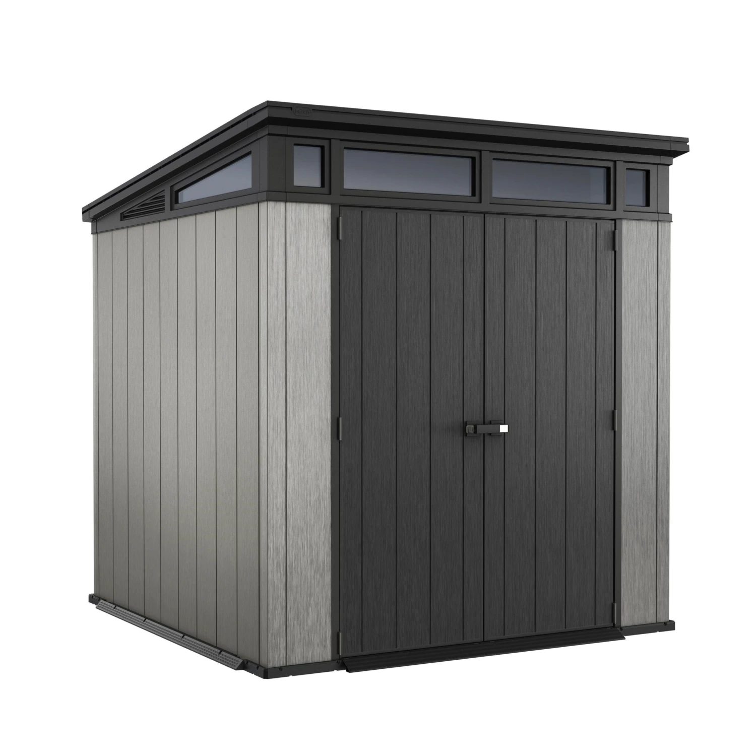 Keter Artisan 7x7 Ft Pent Tongue & Groove Grey Plastic Shed With Floor - Image 3