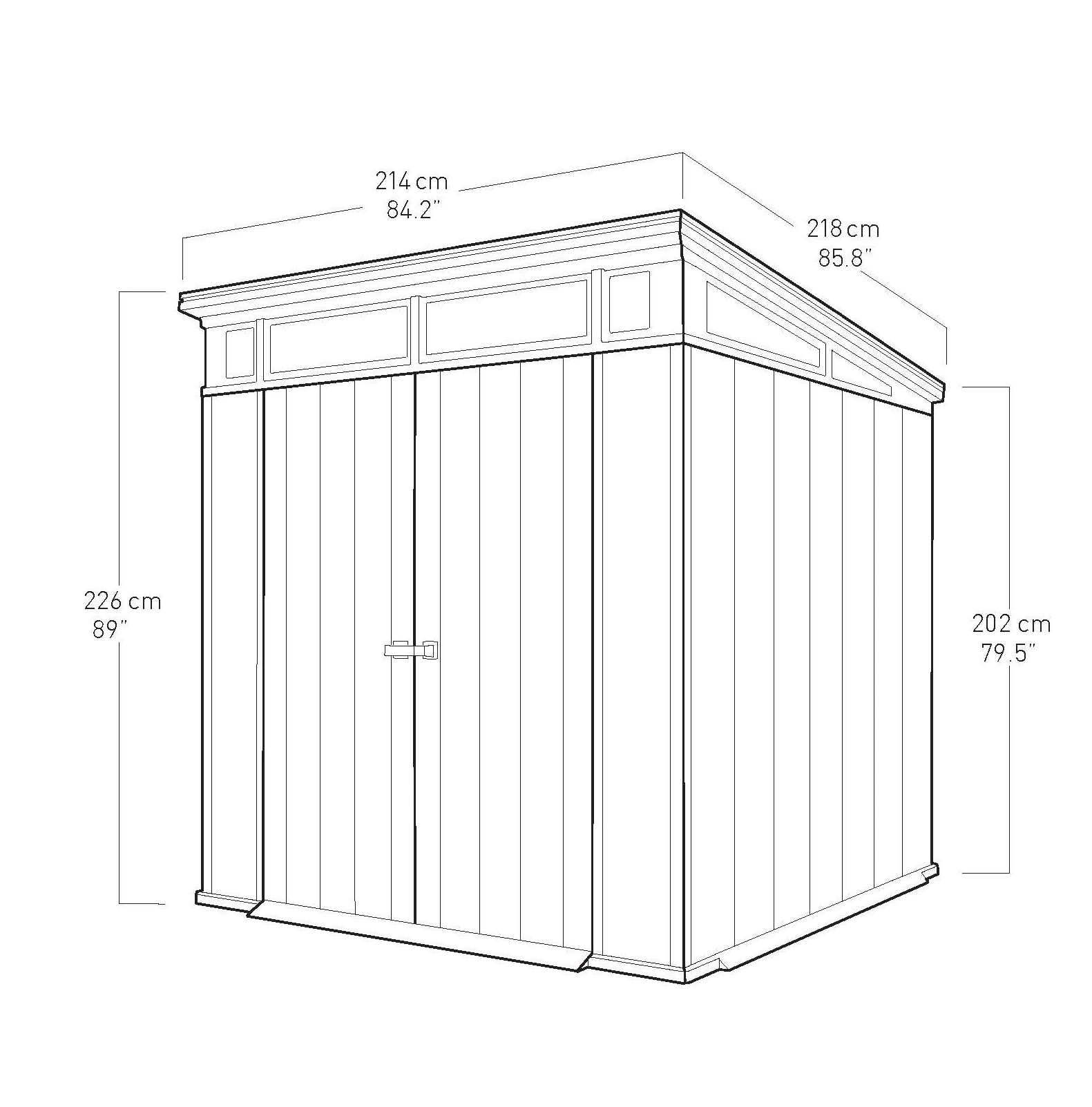Keter Artisan 7x7 Ft Pent Tongue & Groove Grey Plastic Shed With Floor - Image 9