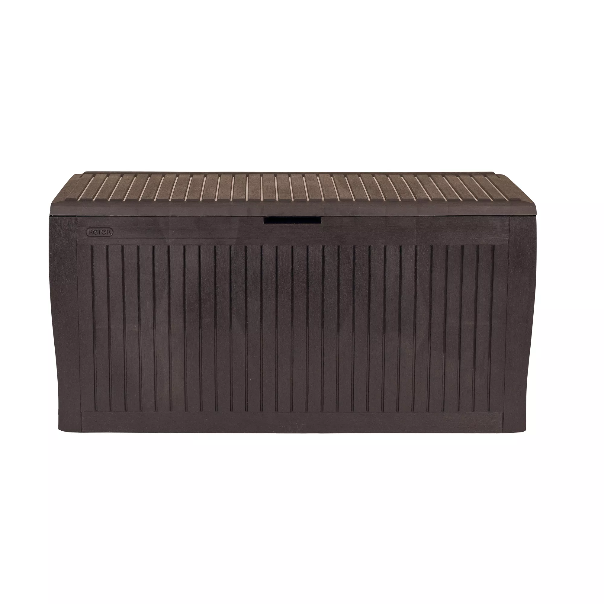 Keter Comfy Wood Effect Plastic Garden Storage Box 270L - Image 2
