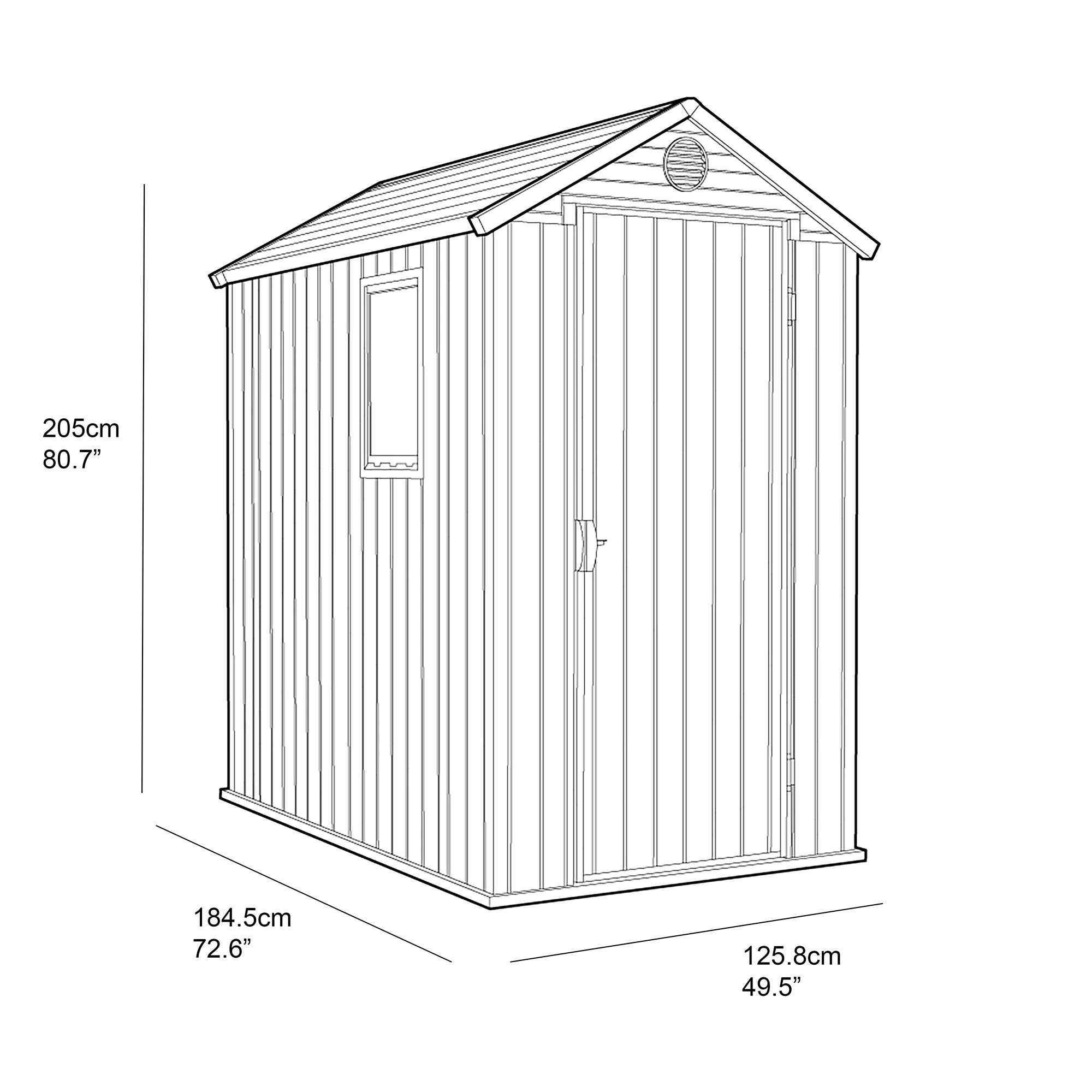 Keter Darwin 6x4 Tongue & Groove Plastic Shed With Floor - Image 10
