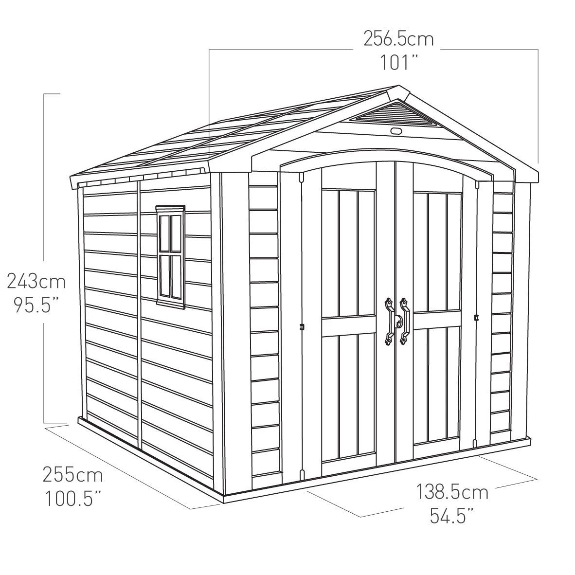 Keter Factor 8x8 Apex Beige Plastic Shed With Floor - Image 8